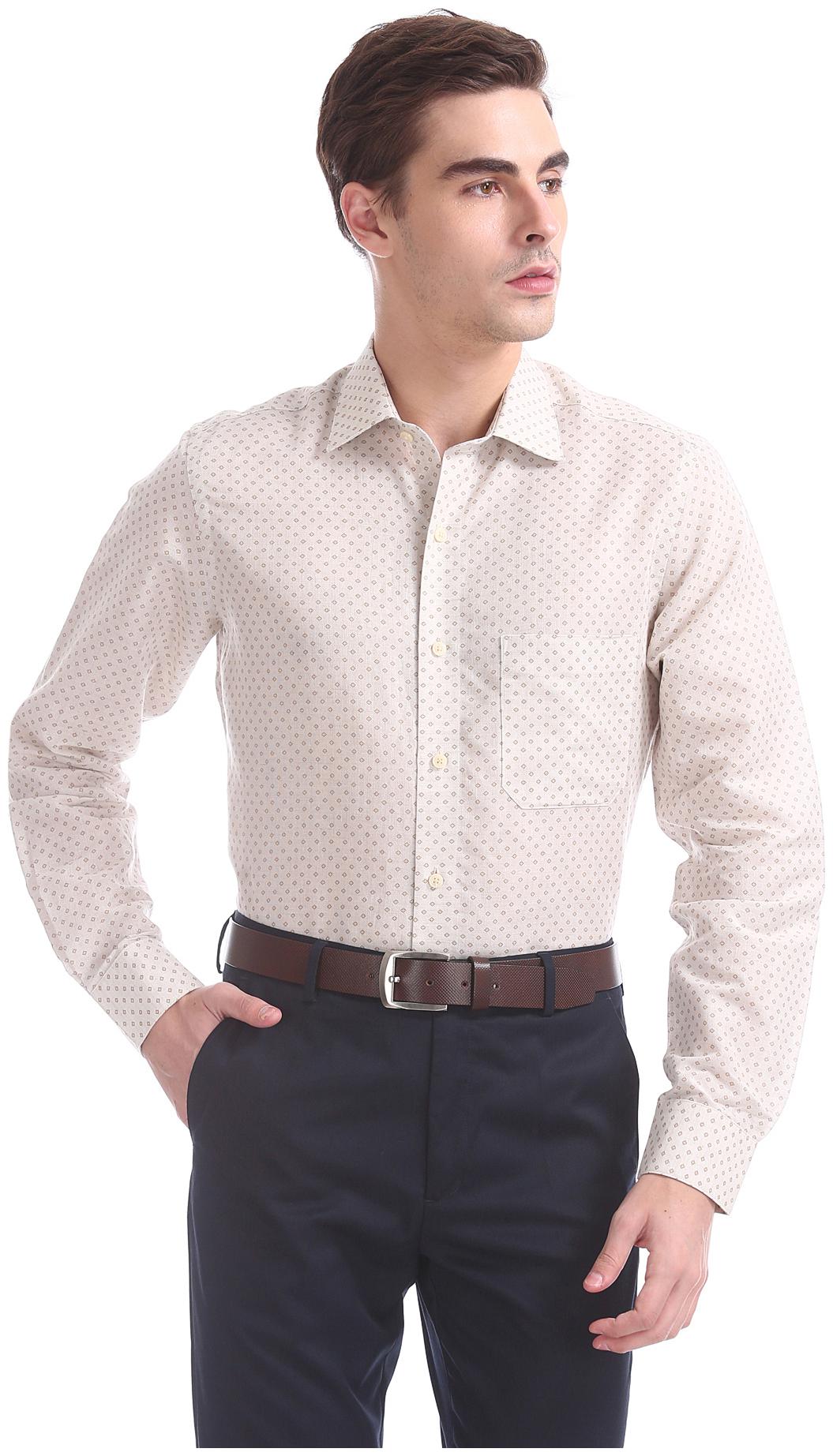 

Arrow Men Regular fit Formal Shirt - Beige