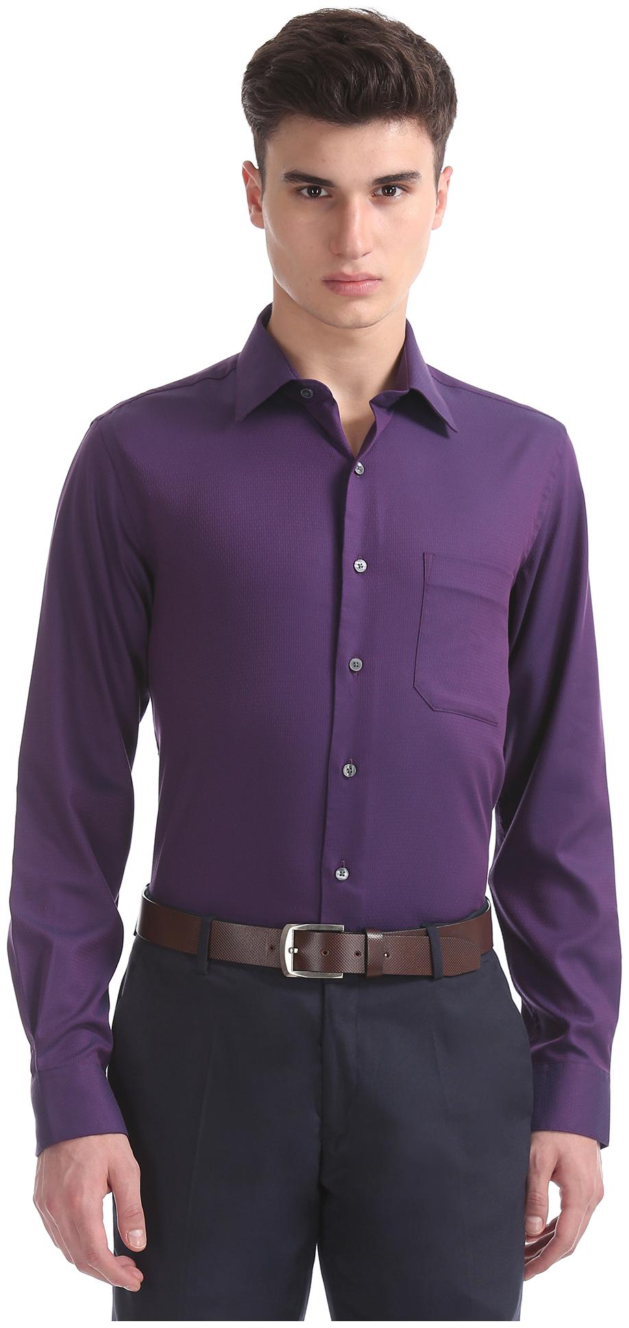 

Arrow Men Regular fit Formal Shirt - Purple