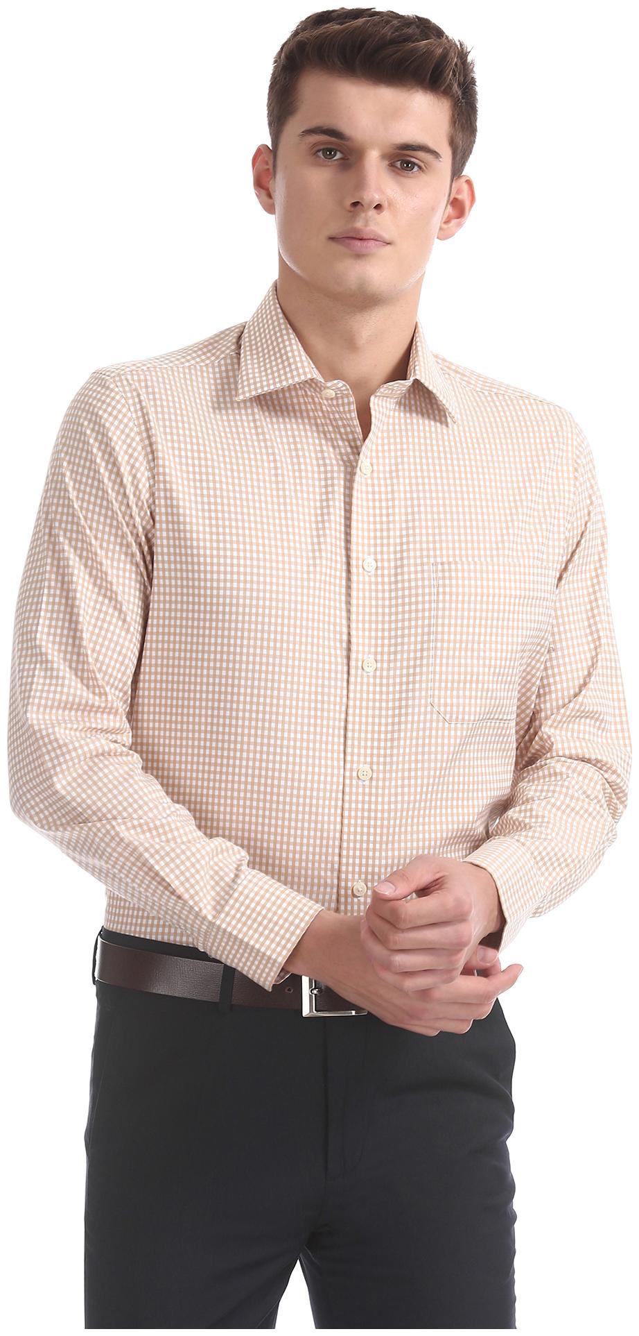 

Arrow Men Regular fit Formal Shirt - Beige