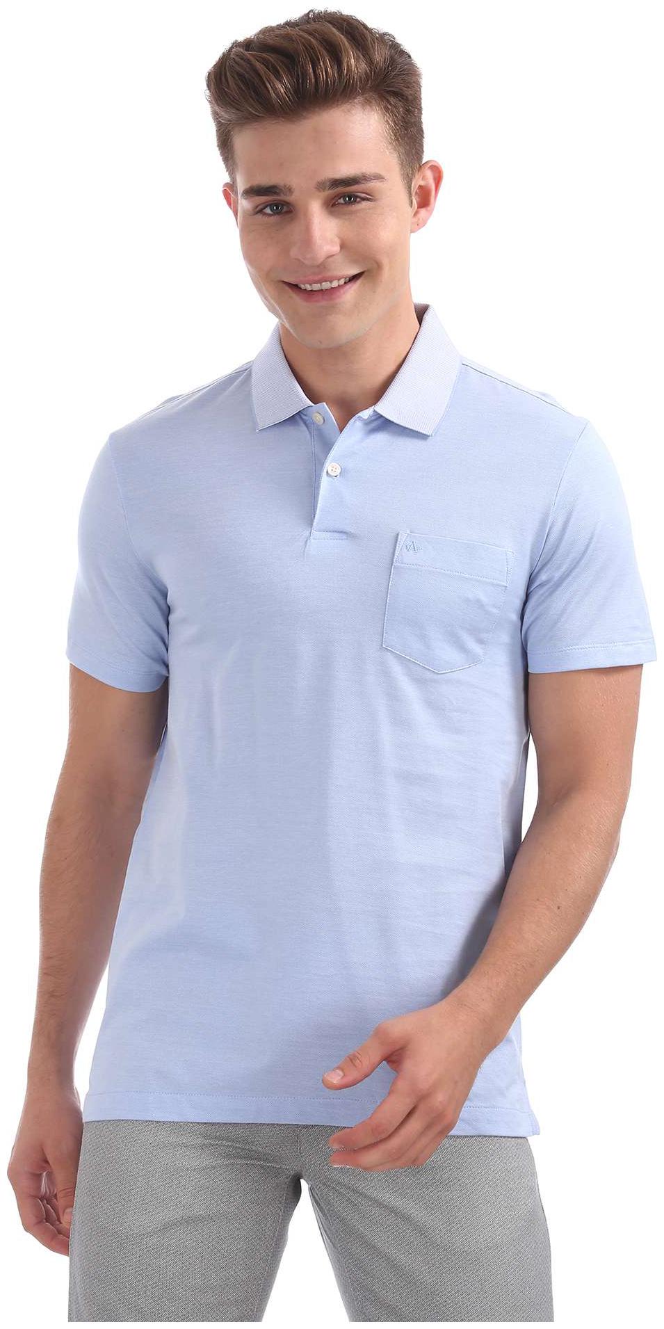 

Arrow Men Blue Regular fit Cotton Polo collar T-Shirt - Pack Of 1
