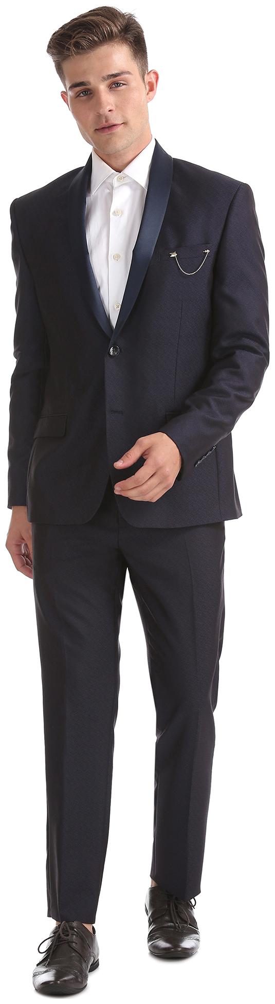 

Arrow Shawl Collar Jacquard Suit