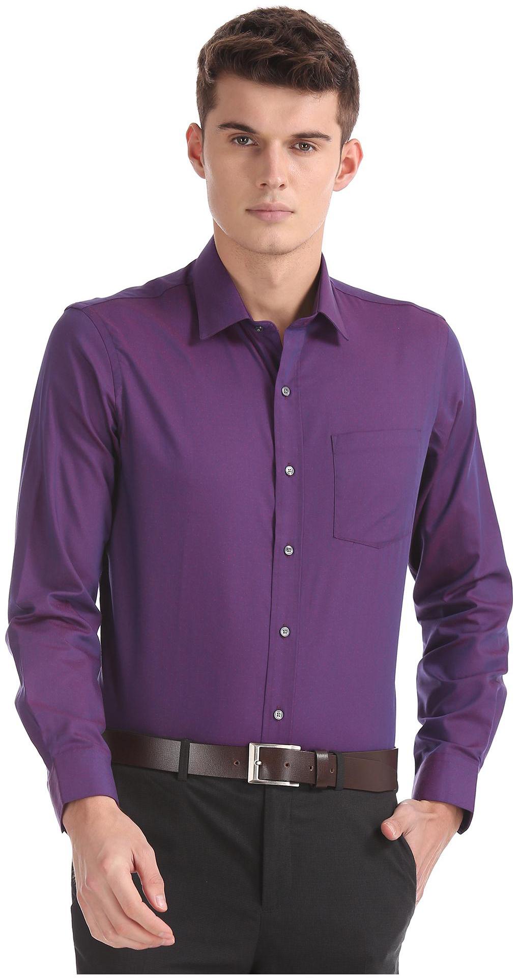 

Arrow Men Slim fit Formal Shirt - Purple
