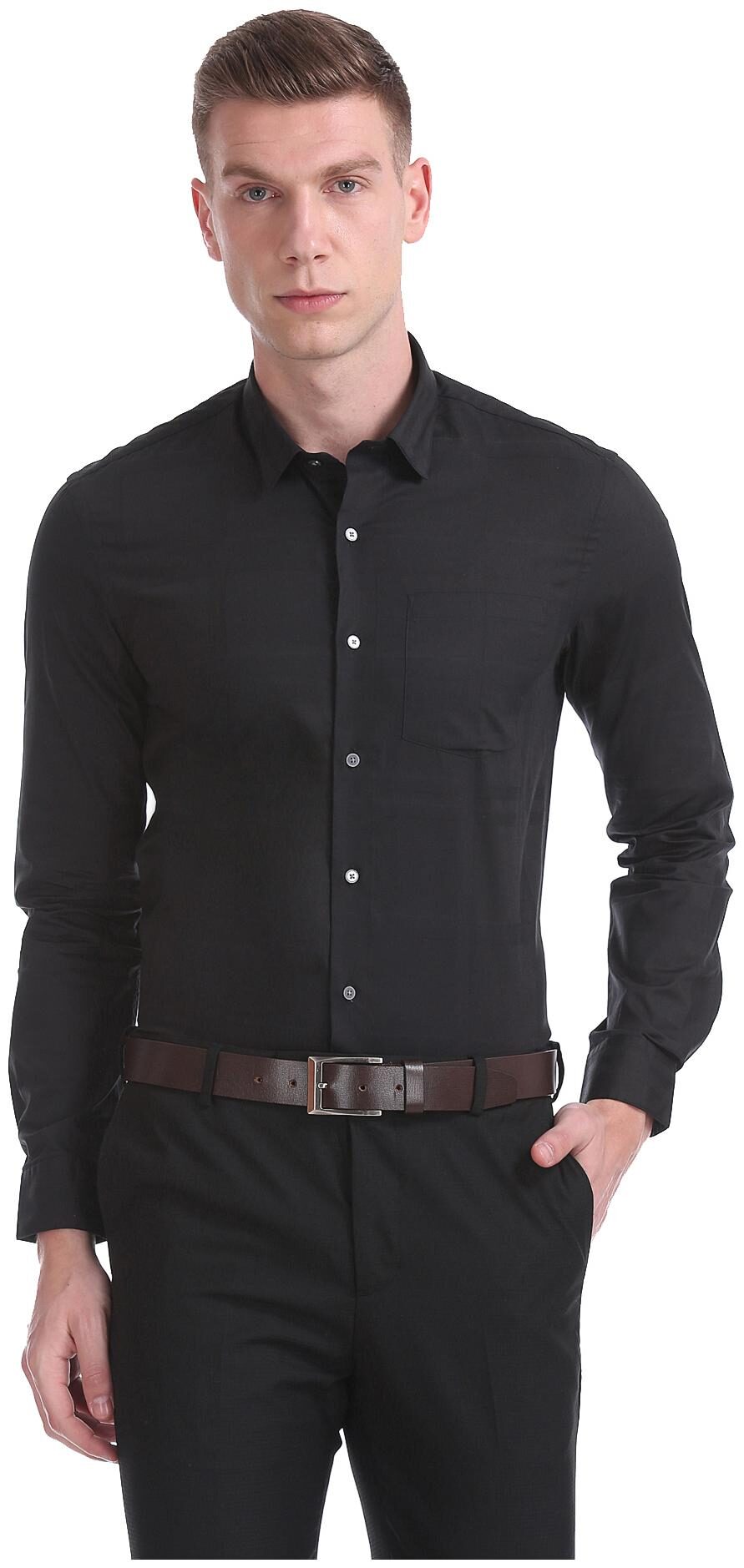

Arrow Men Slim fit Formal Shirt - Black