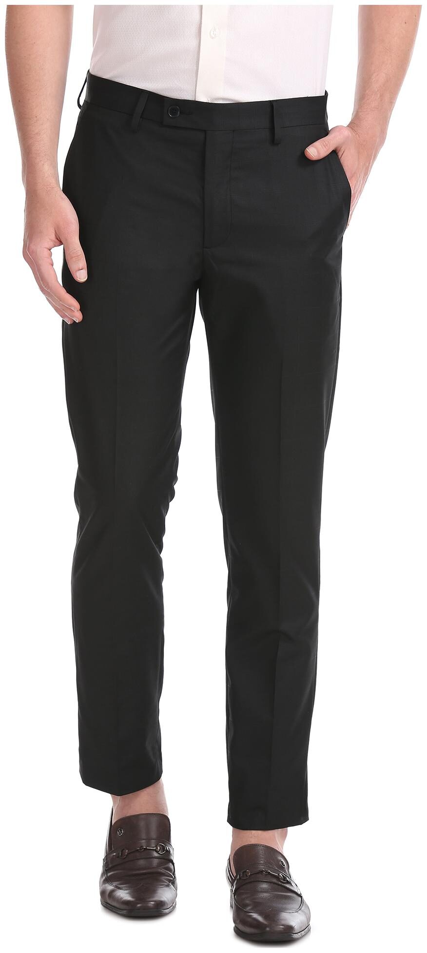 

Arrow Men Solid Slim Fit Formal Trouser - Black