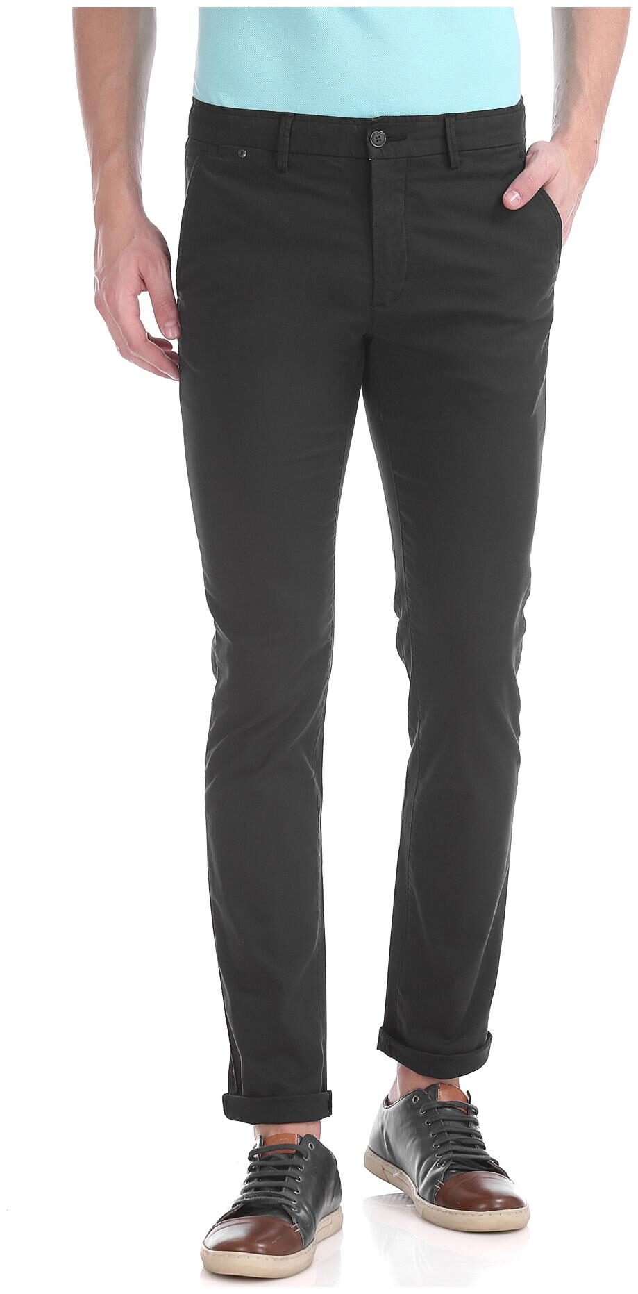 

Arrow Men Black Solid Slim fit Regular trousers