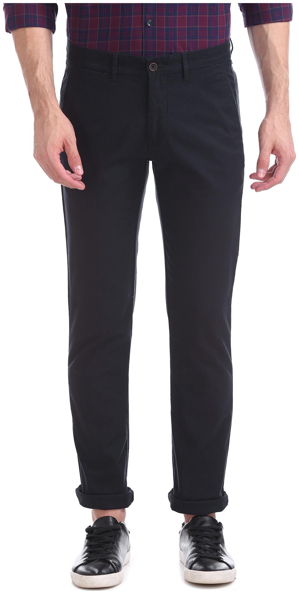 

Arrow Men Blue Solid Slim fit Regular trousers