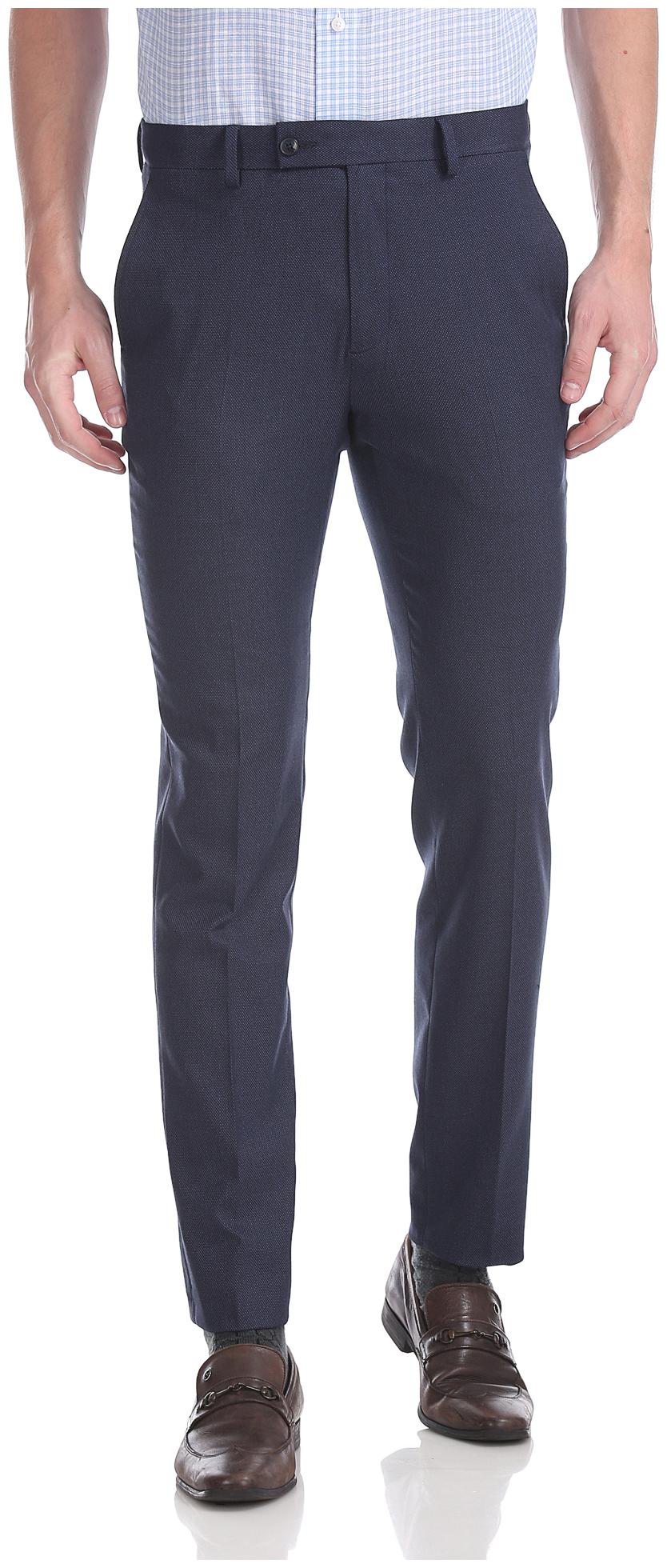 

Arrow Men Textured Slim Fit Formal Trouser - Blue