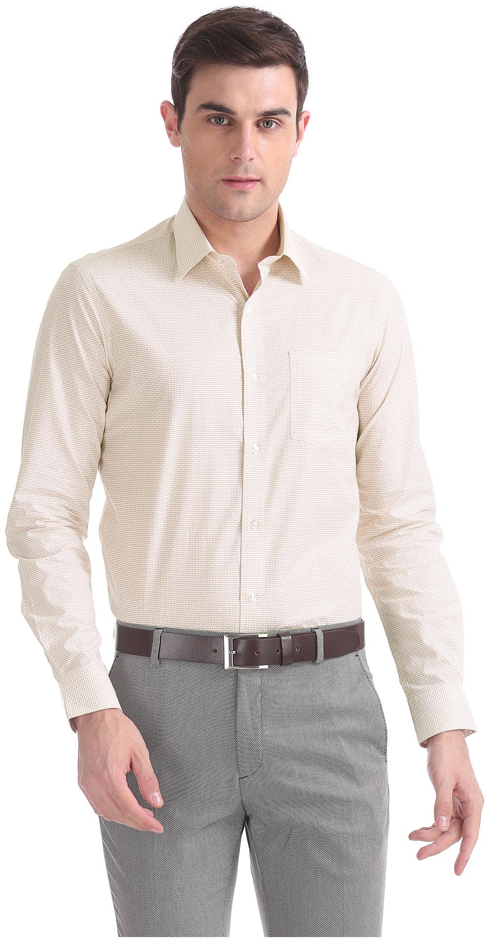 

Arrow Men Slim fit Formal Shirt - Beige