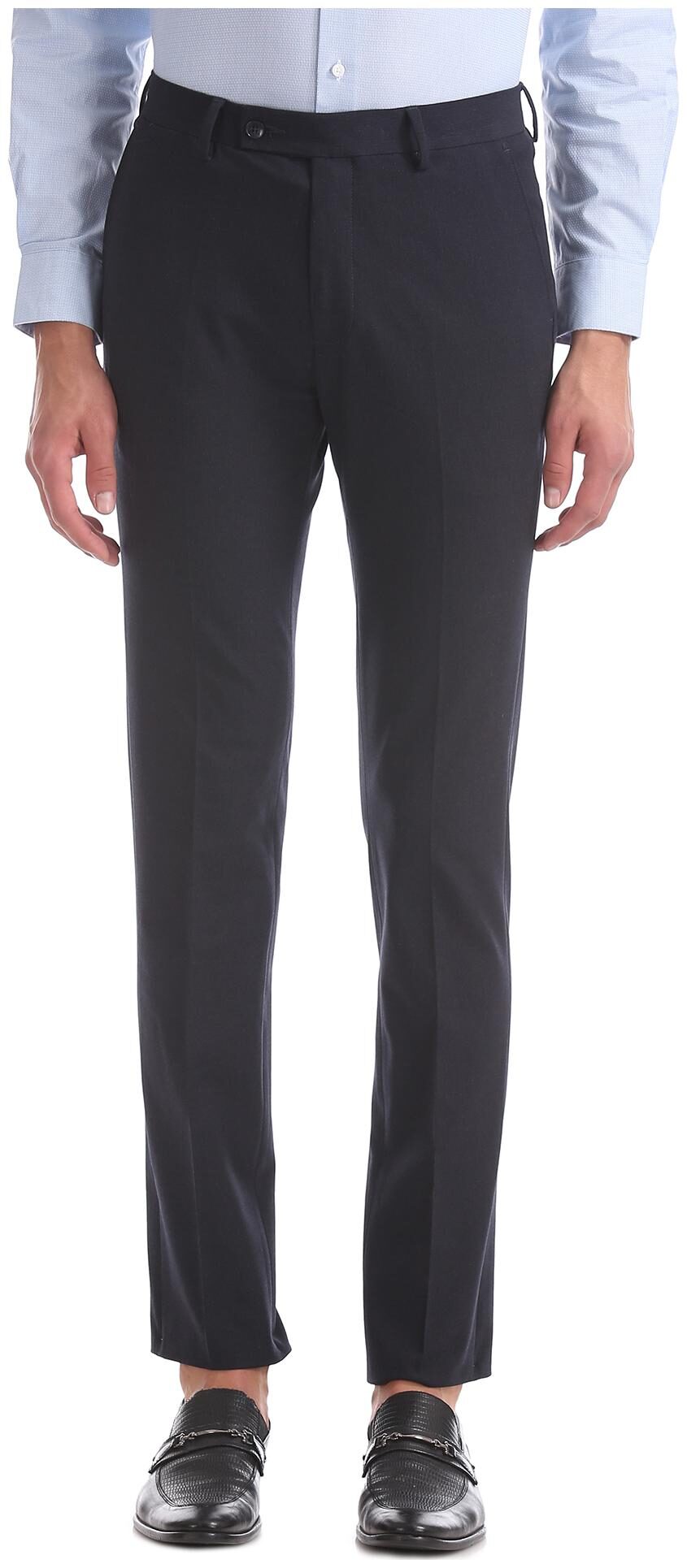 

Arrow Men Solid Slim Fit Formal Trouser - Blue