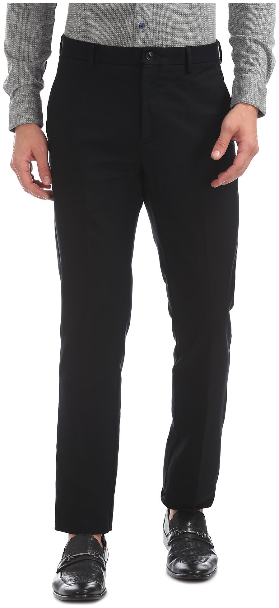 

Arrow Men Solid Tapered Fit Formal Trouser - Black