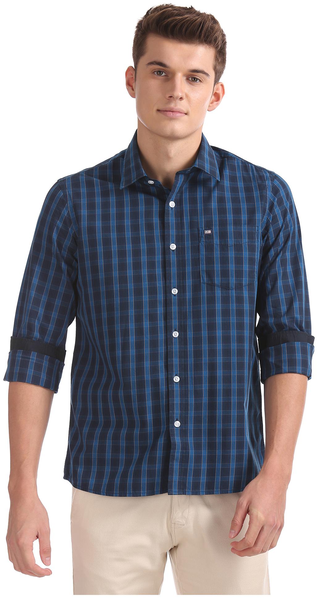 

Arrow Sports Men Blue Checked Slim Fit Casual Shirt