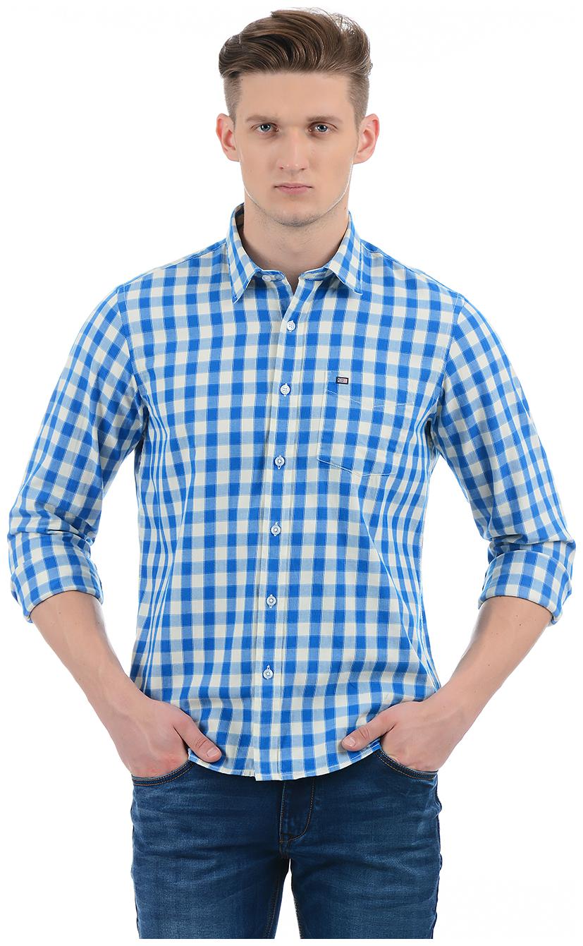 

Arrow Men Blue Checked Slim Fit Casual Shirt