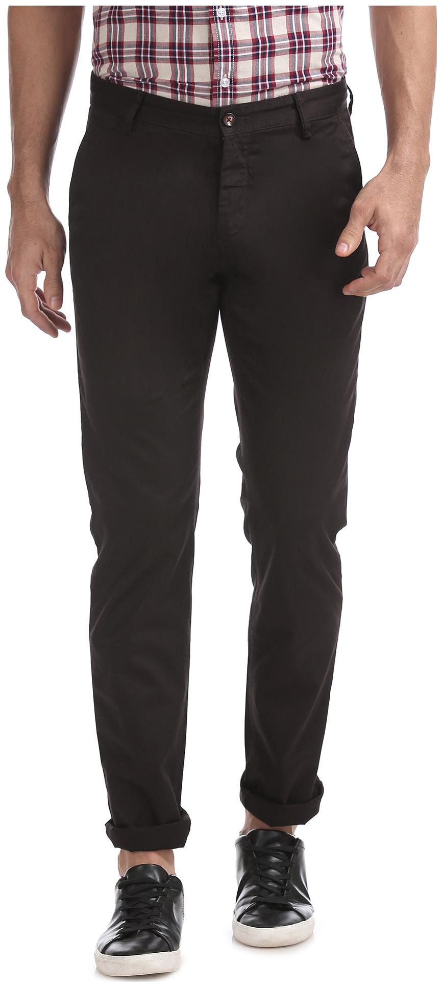 

Arrow Sports Men Brown Solid Slim fit Regular trousers