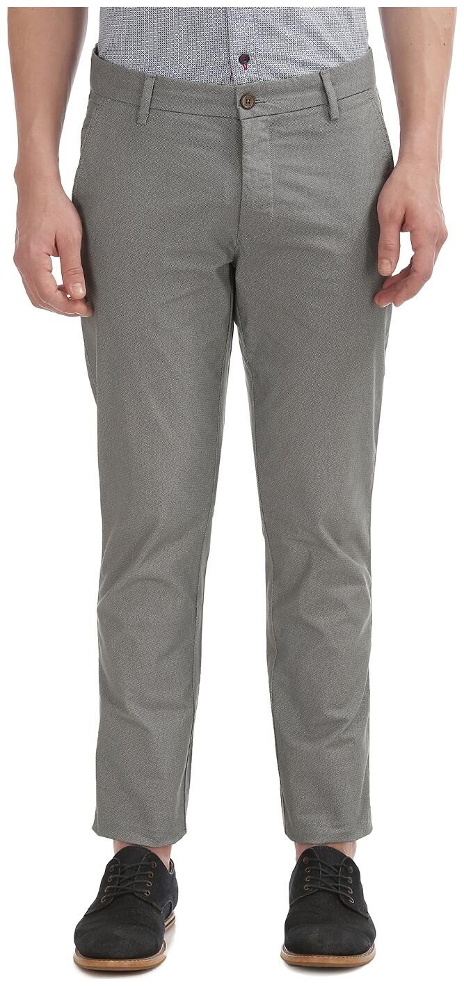 

Arrow Men Grey Printed Slim fit Regular trousers