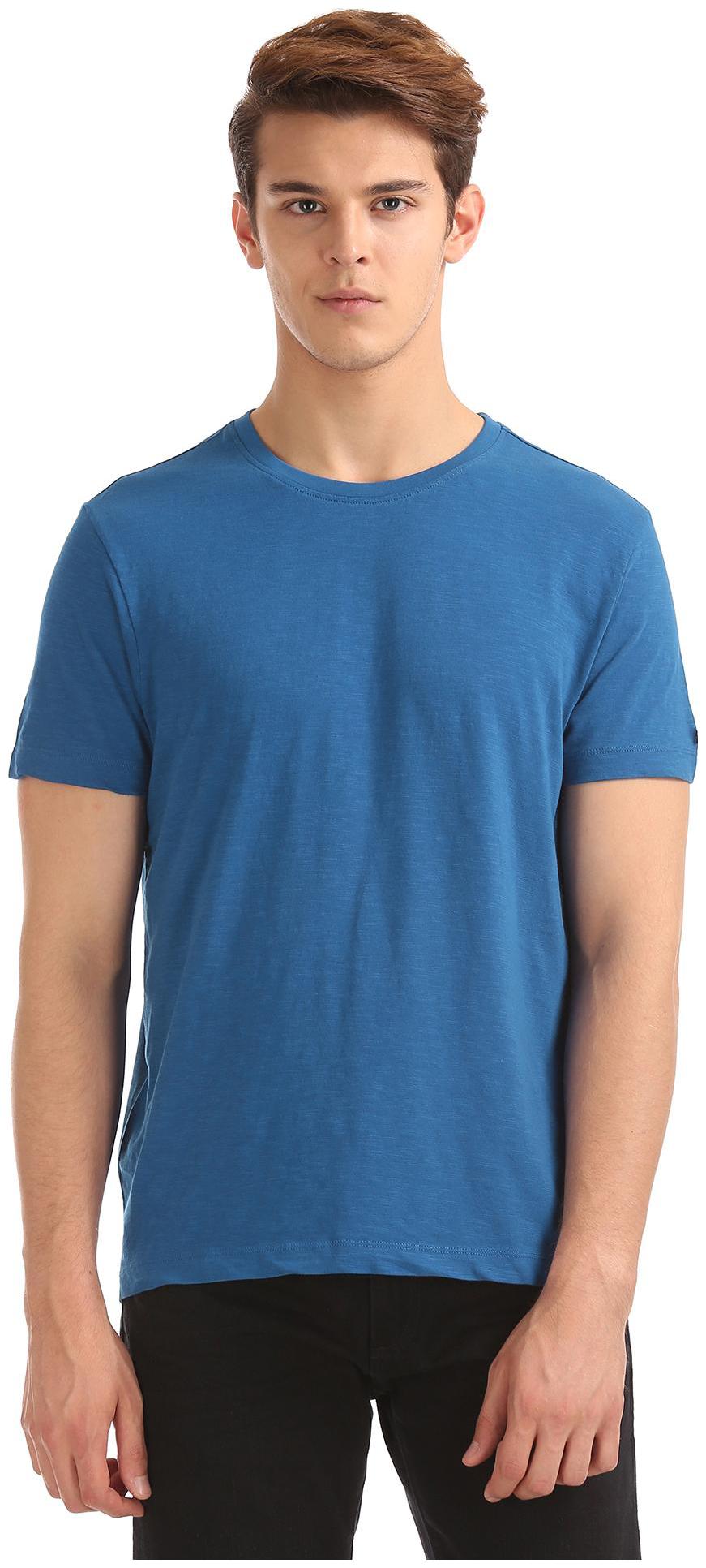 

Arrow Men Blue Regular fit Cotton Round neck T-Shirt - Pack Of 1