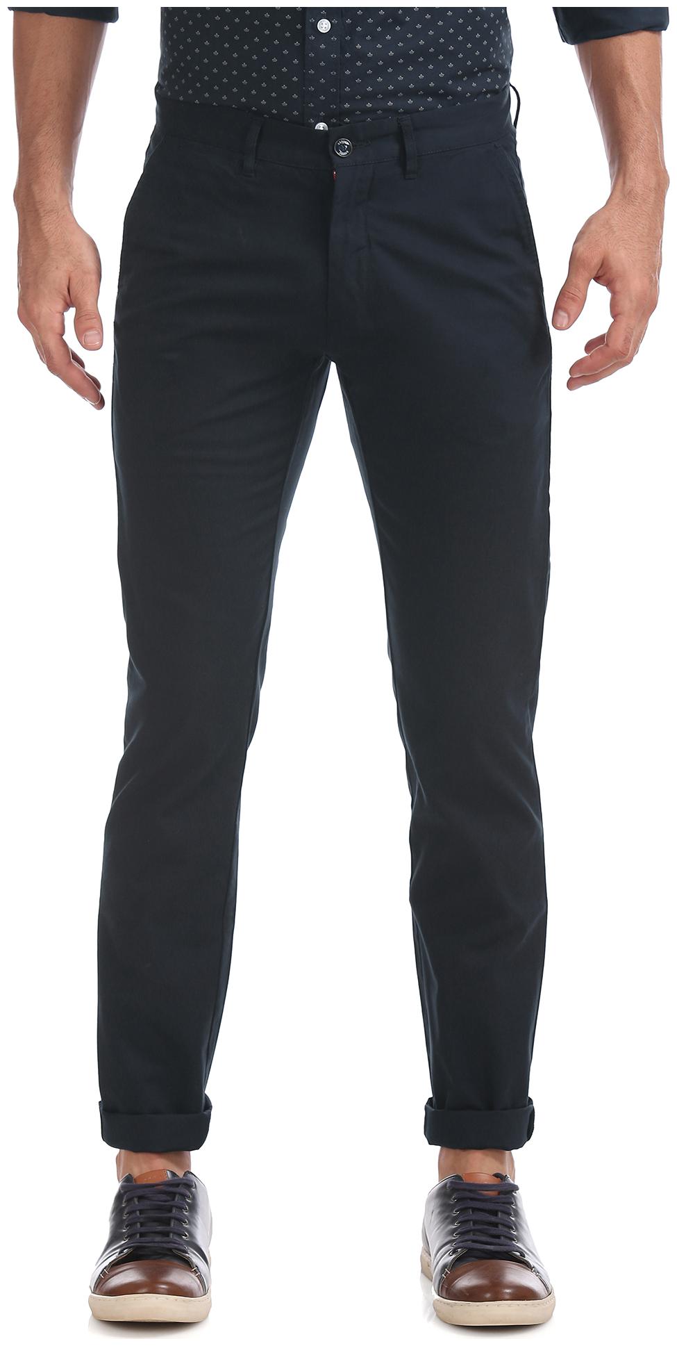 

Arrow Men Blue Solid Slim fit Regular trousers