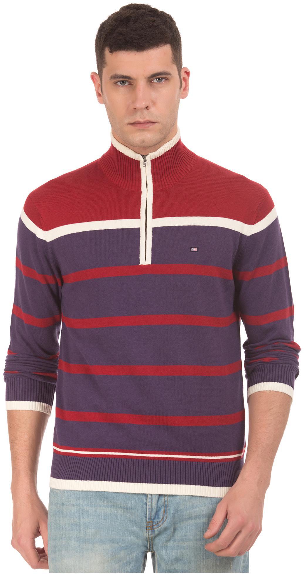 

Arrow Men Purple High neck Pullover