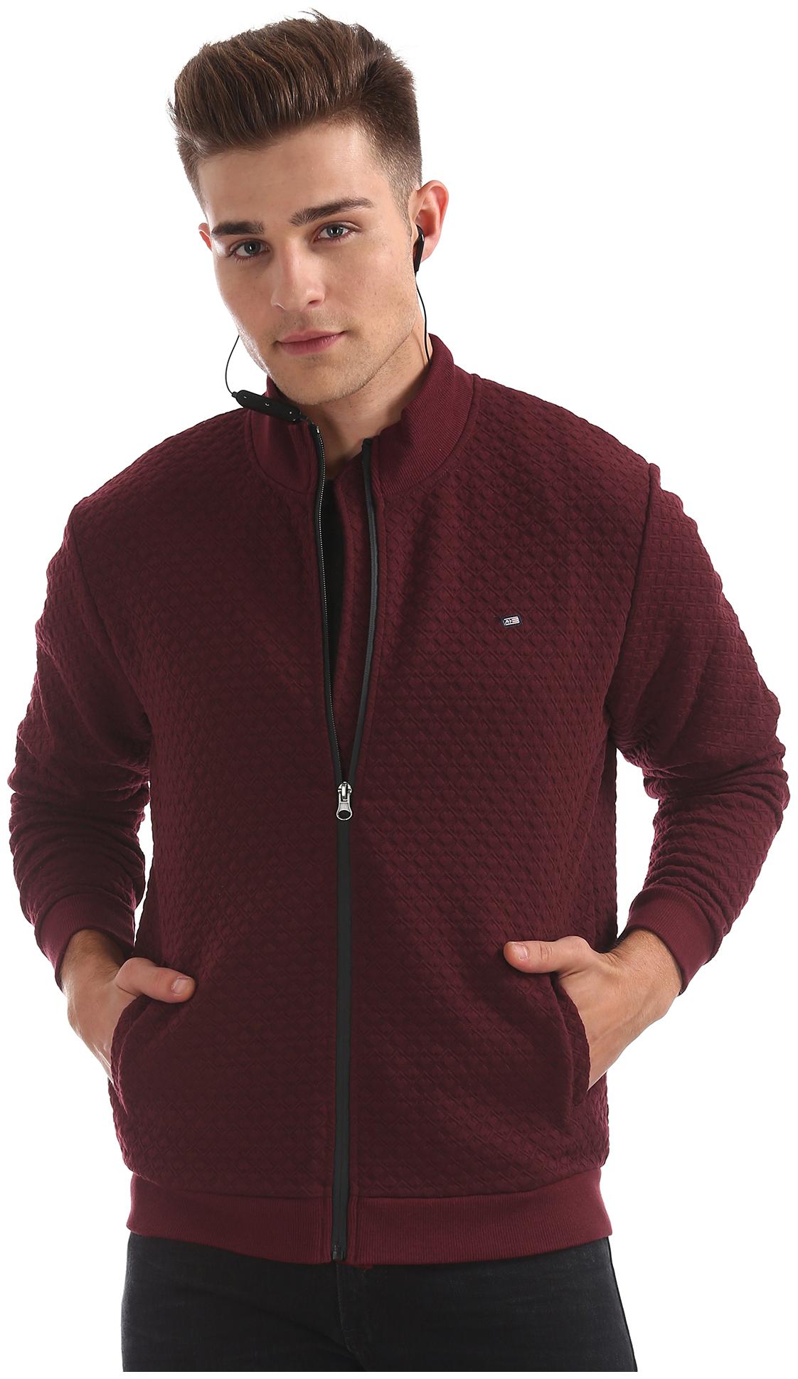

Arrow Men Red High neck Sweatshirt