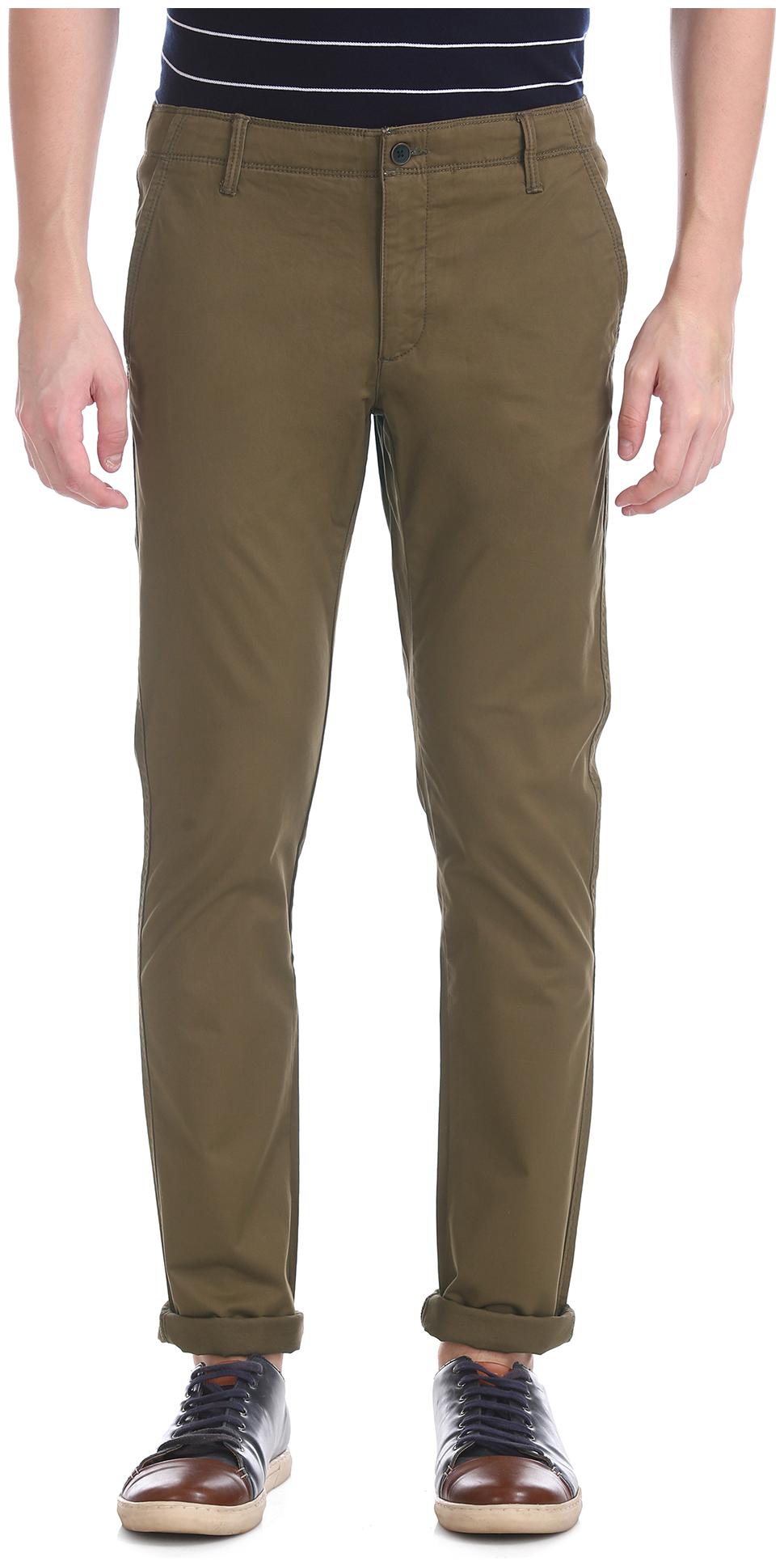 

Arrow Men Brown Solid Slim fit Regular trousers
