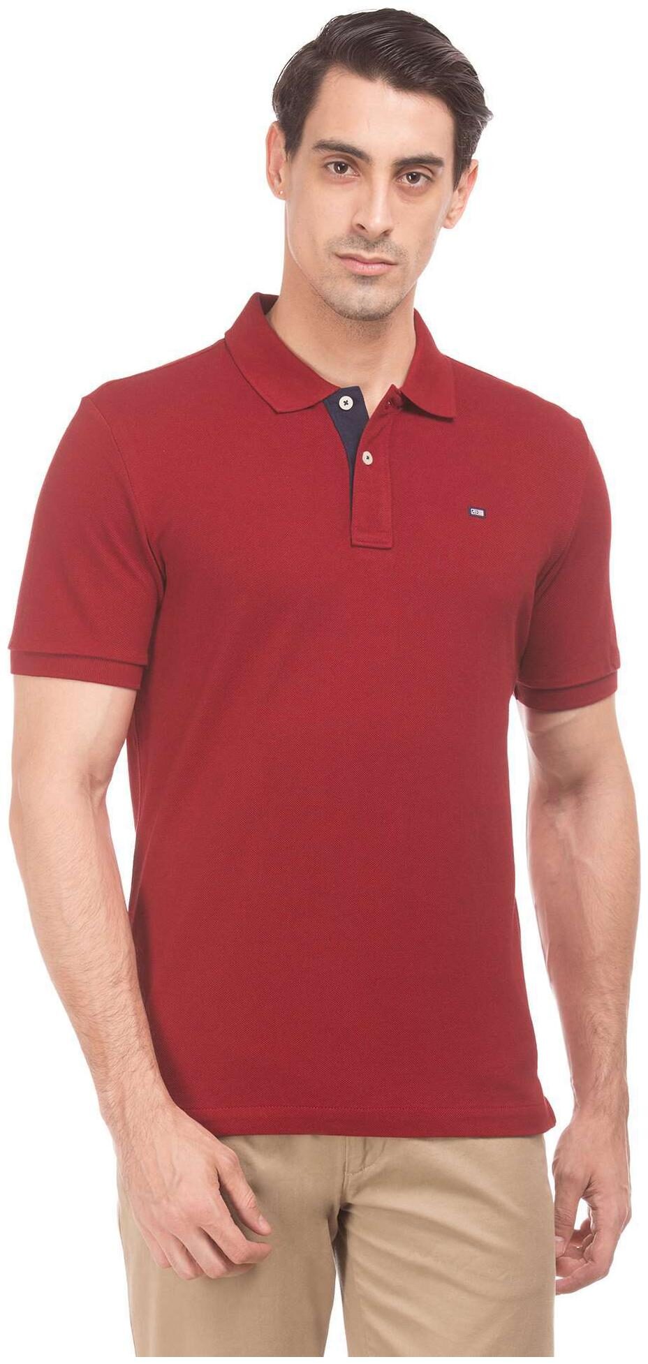 

Arrow Men Red Regular fit Cotton Polo collar T-Shirt - Pack Of 1