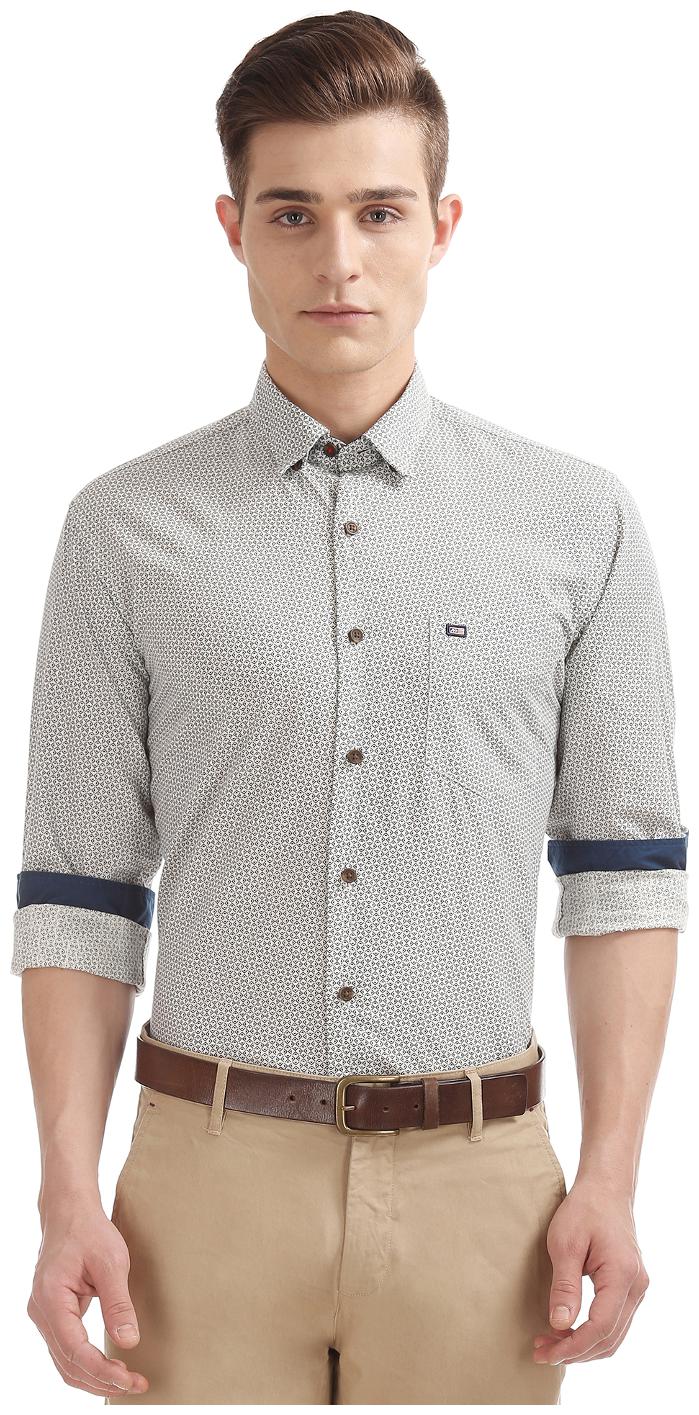 

Arrow Men White Printed Regular Fit Casual Shirt