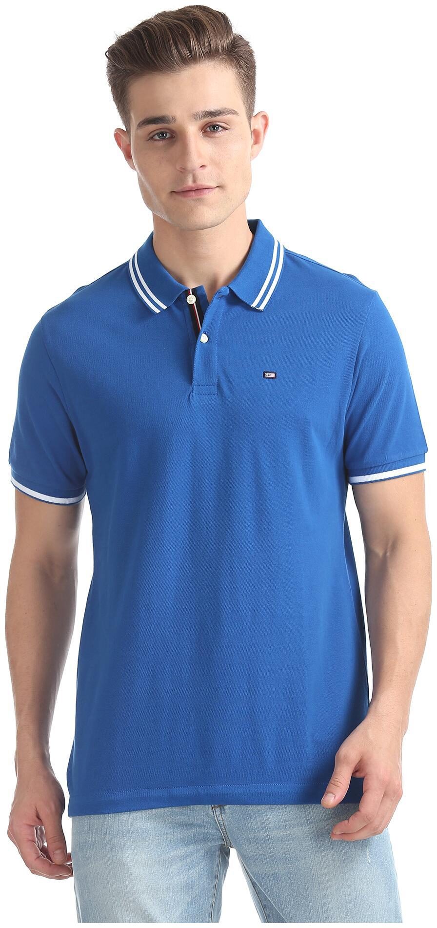 

Arrow Men Blue Regular fit Cotton Polo collar T-Shirt - Pack Of 1