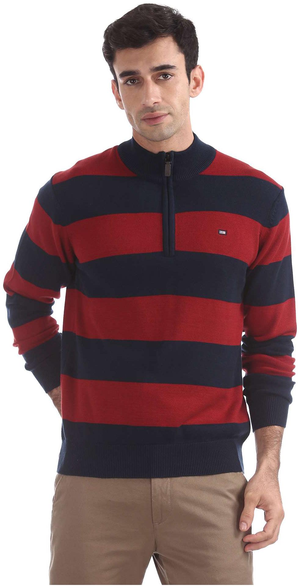 

Arrow Men Red High neck Pullover