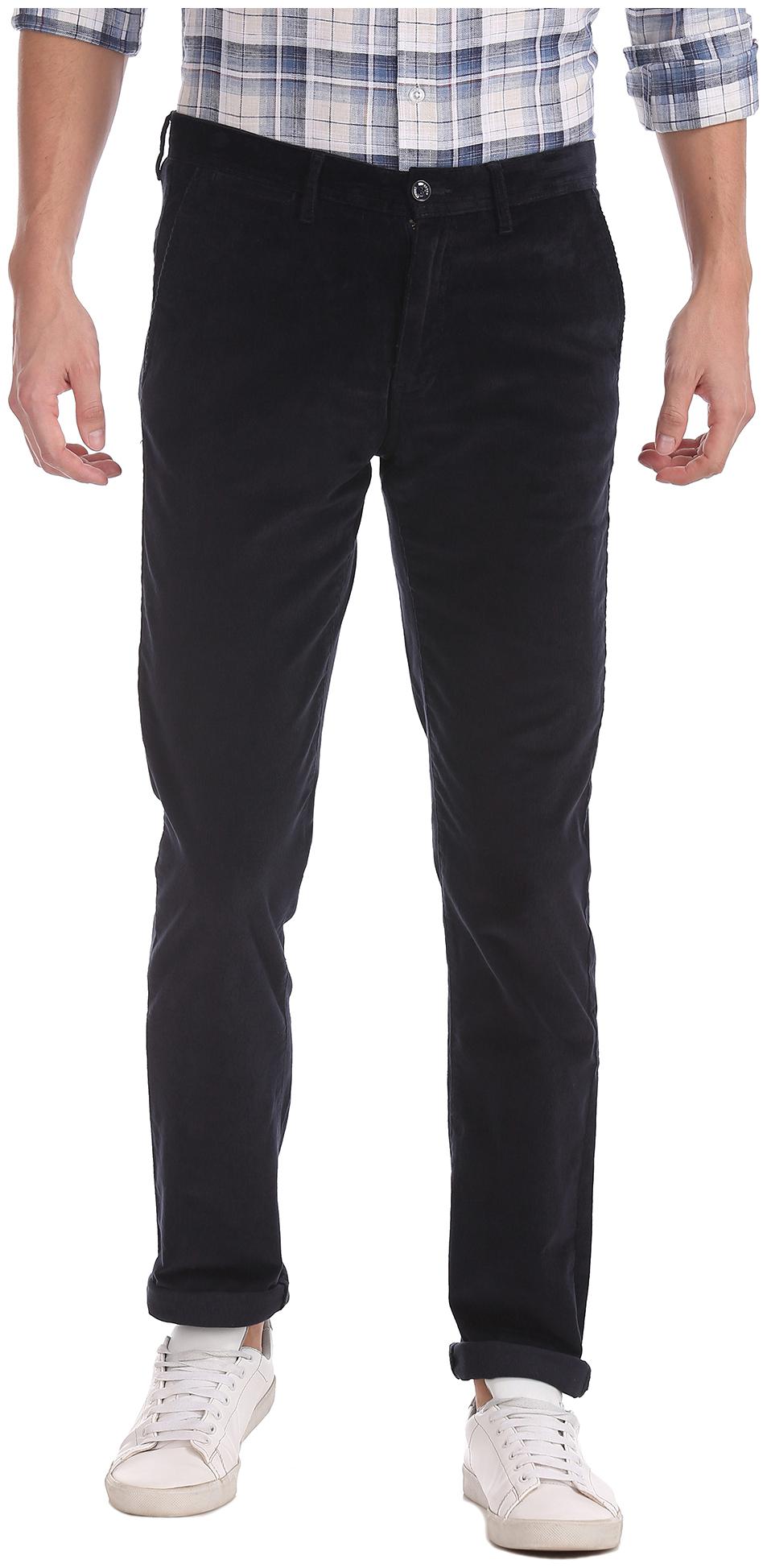 

Arrow Men Blue Solid Slim fit Regular trousers