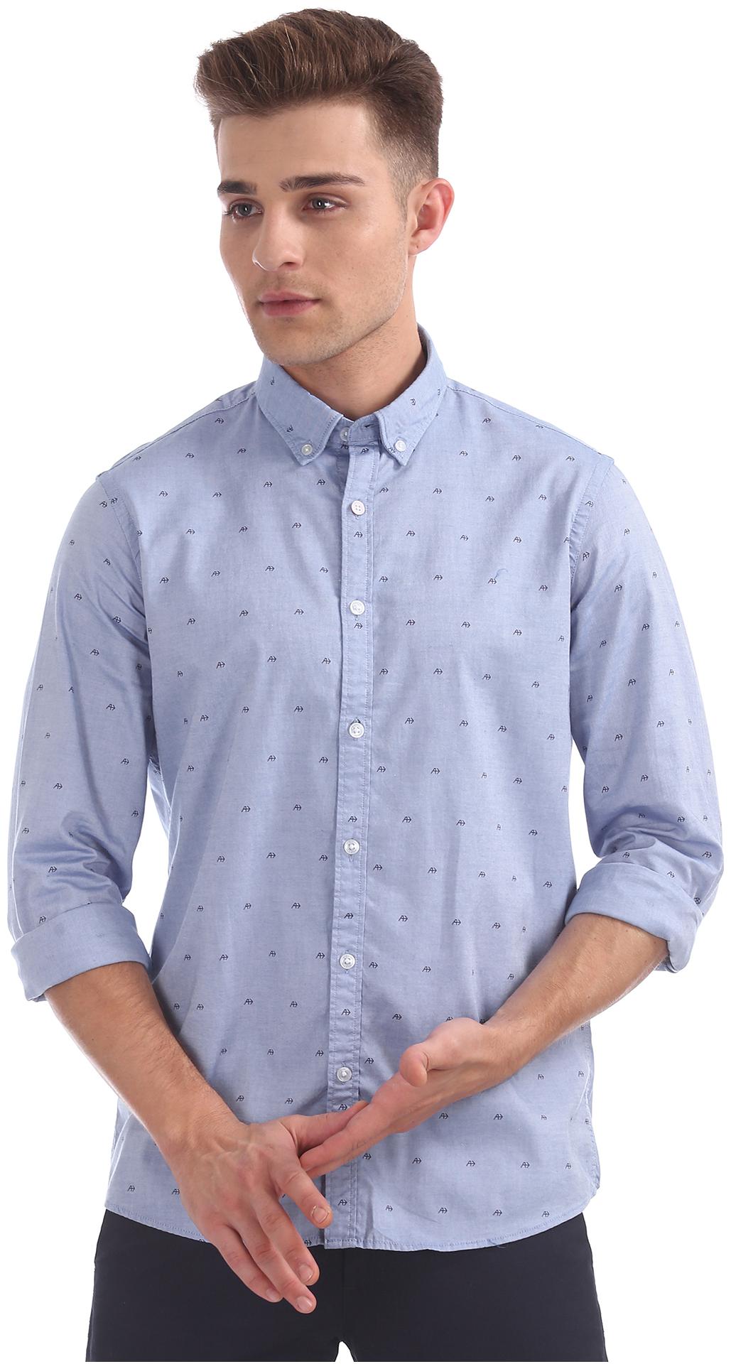 

Arrow Men Blue Printed Slim Fit Casual Shirt