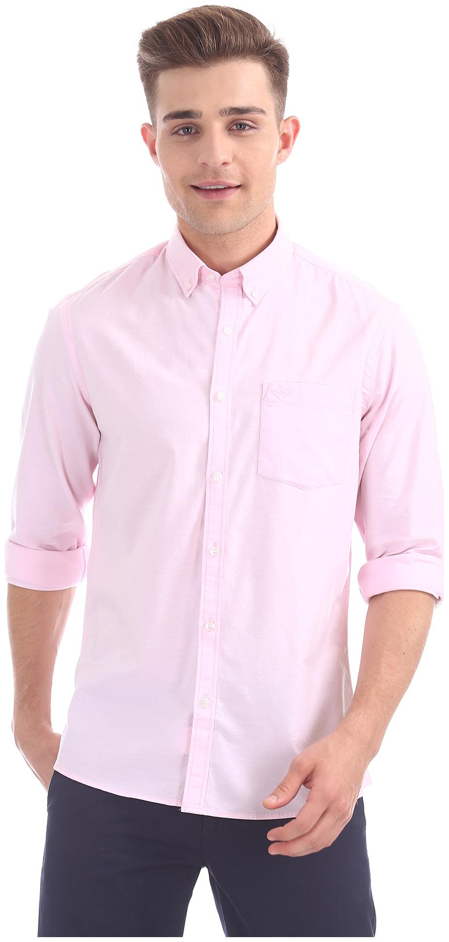 

Arrow Men Pink Solid Slim Fit Casual Shirt
