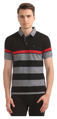 

Arrow Men Black Regular fit Cotton Polo collar T-Shirt - Pack Of 1