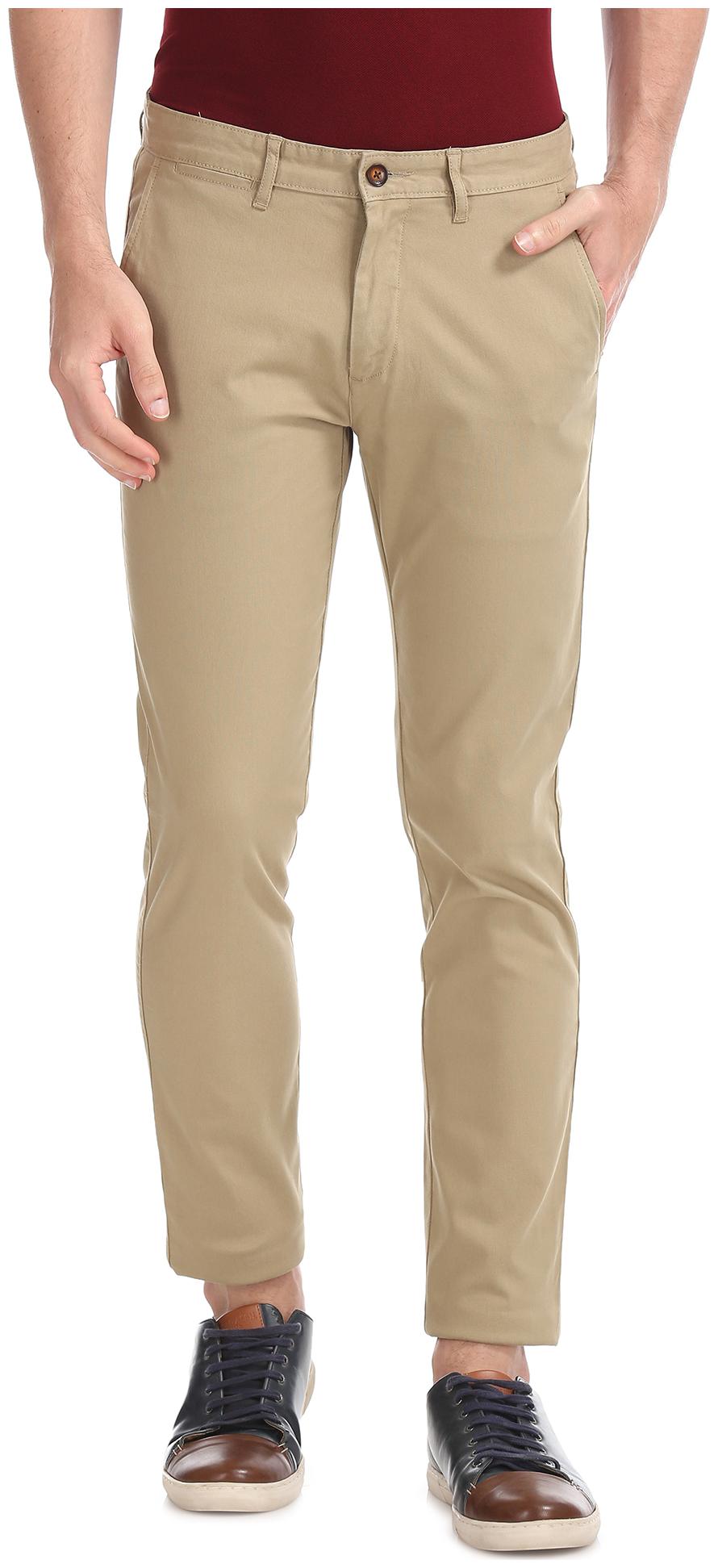

Arrow Men Brown Solid Slim fit Regular trousers