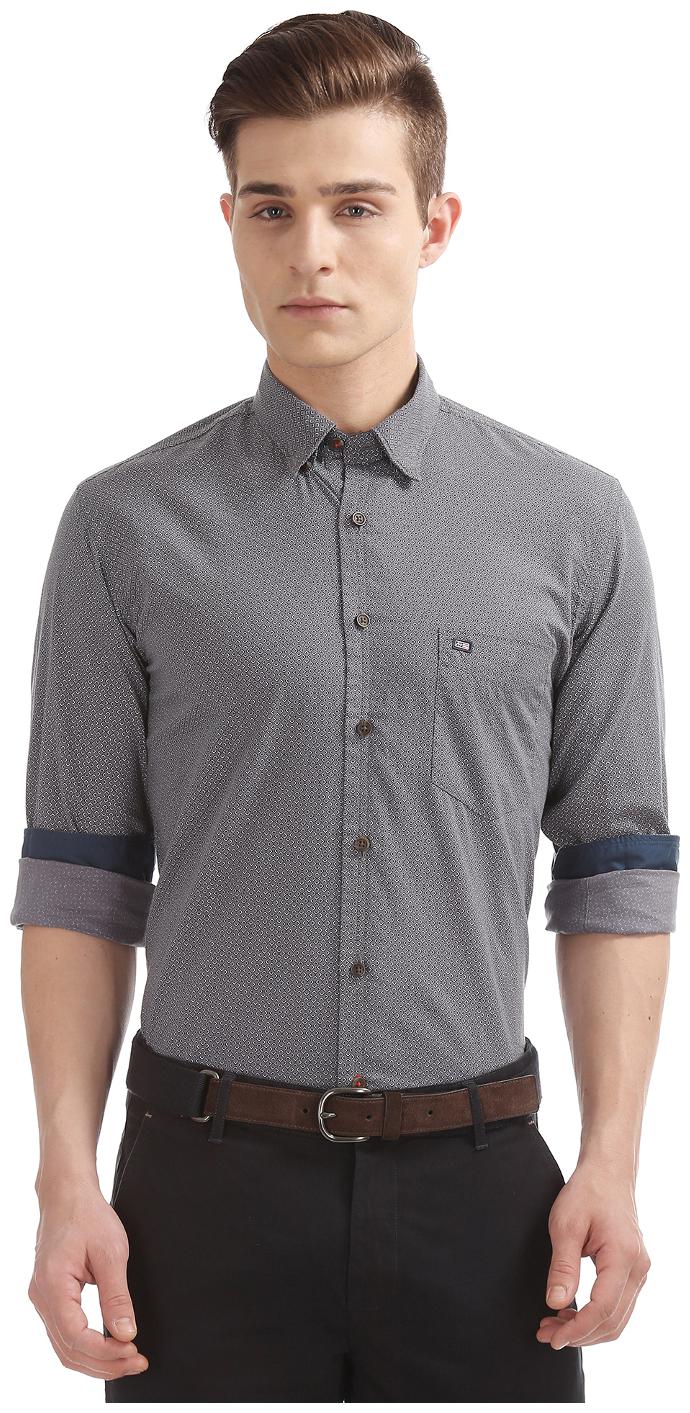 

Arrow Men Grey Printed Regular Fit Casual Shirt