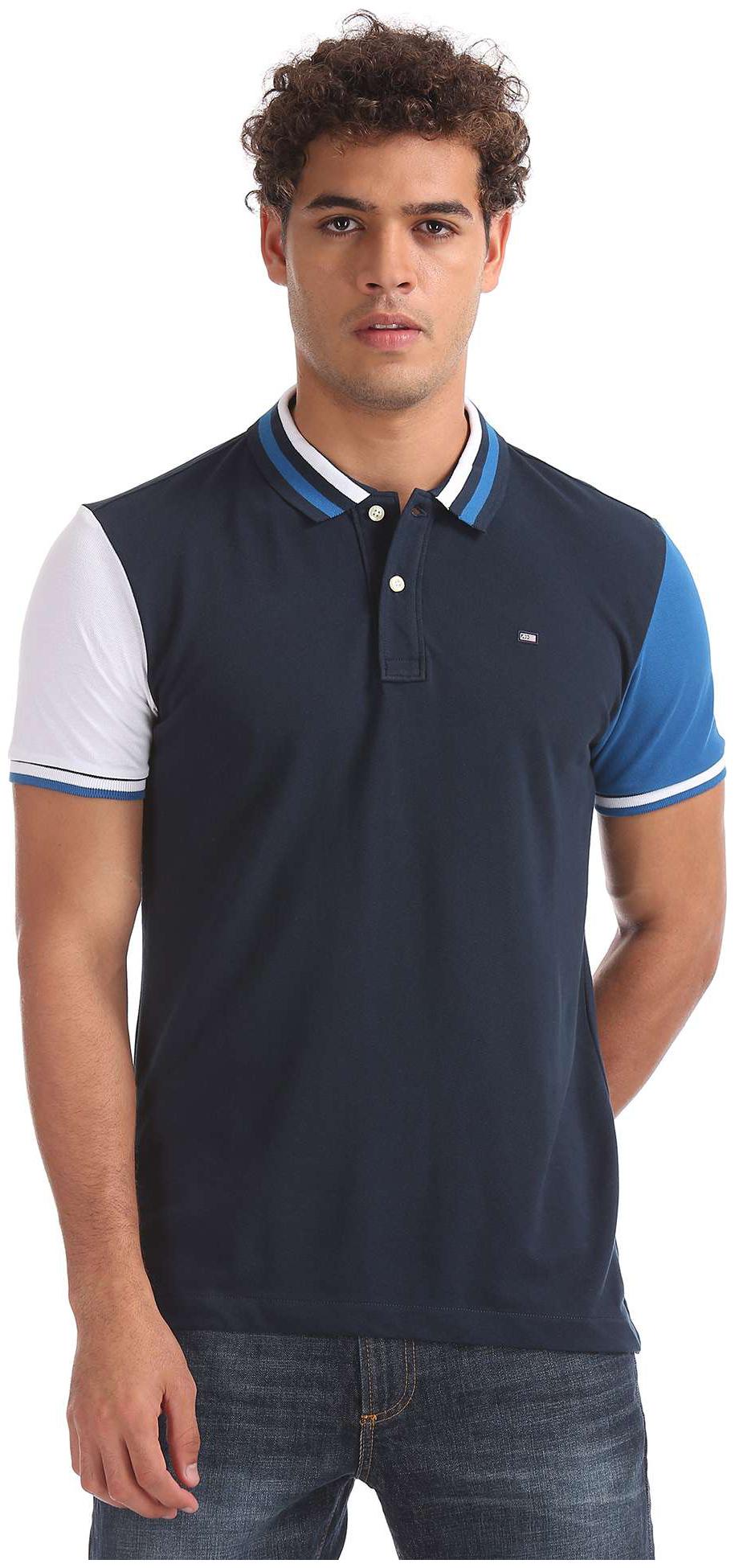 

Arrow Men Blue Regular fit Cotton Polo collar T-Shirt - Pack Of 1