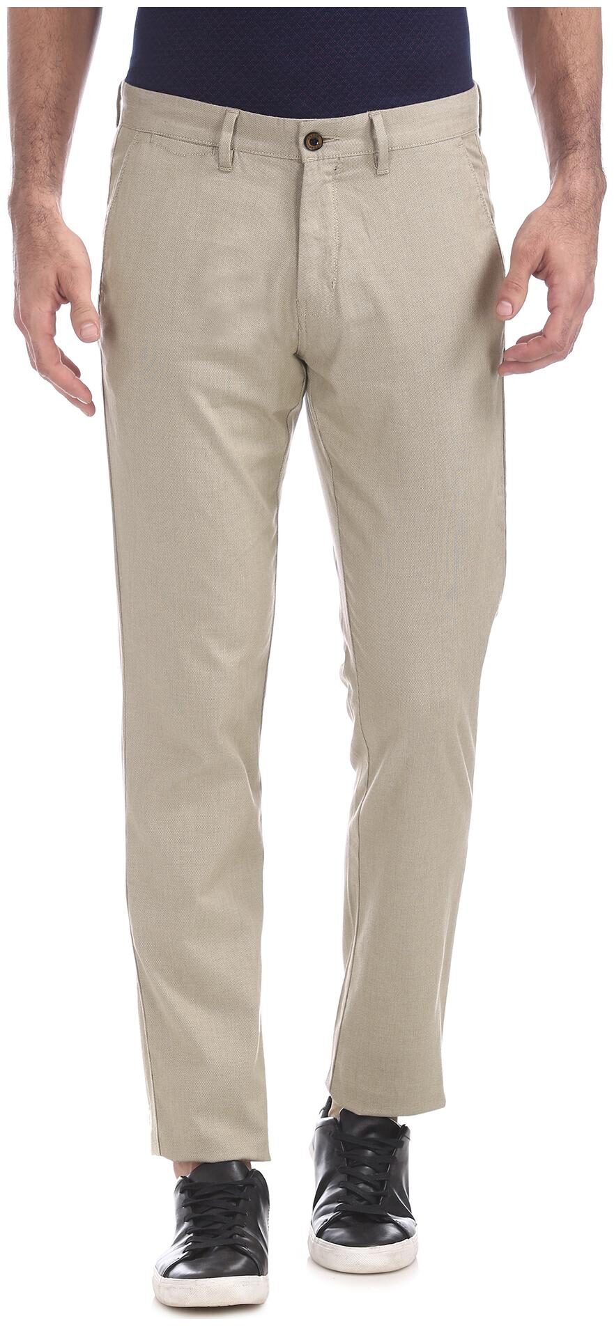 

Arrow Men Brown Solid Slim fit Regular trousers