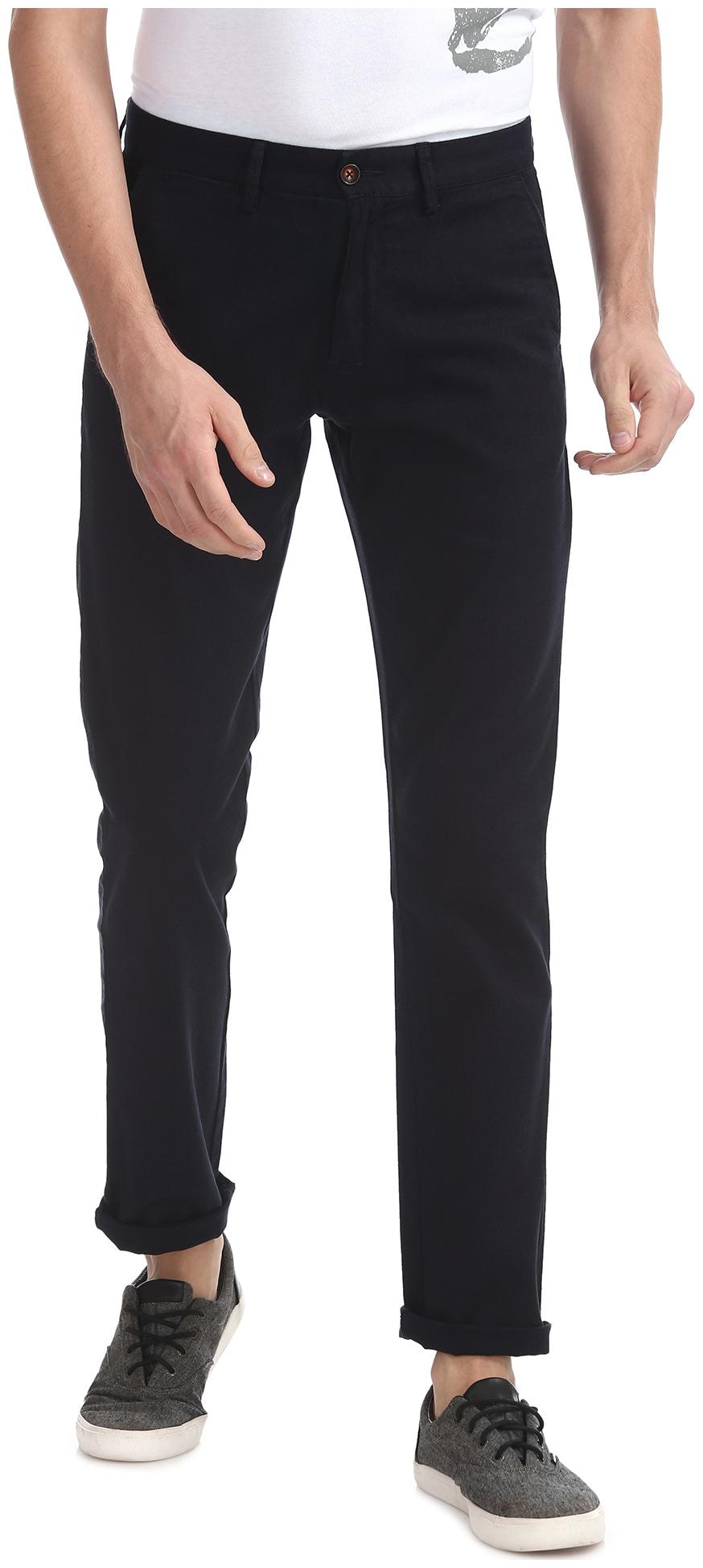 

Arrow Men Blue Solid Slim fit Regular trousers