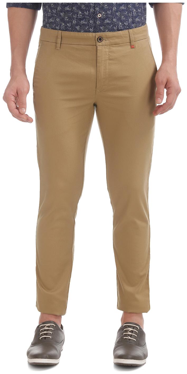 

Arrow Sports Brown Cotton Patterned Slim Fit Trousers
