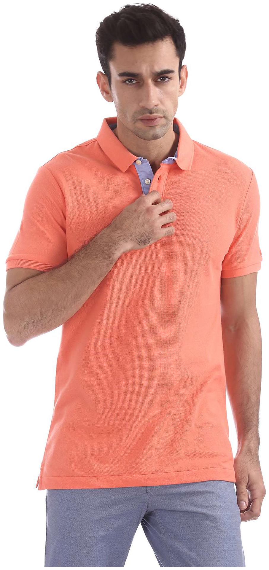 

Arrow Men Orange Regular fit Cotton Polo collar T-Shirt - Pack Of 1