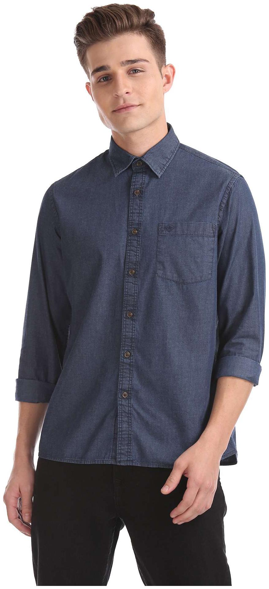 

Arrow Men Blue Printed Slim Fit Casual Shirt