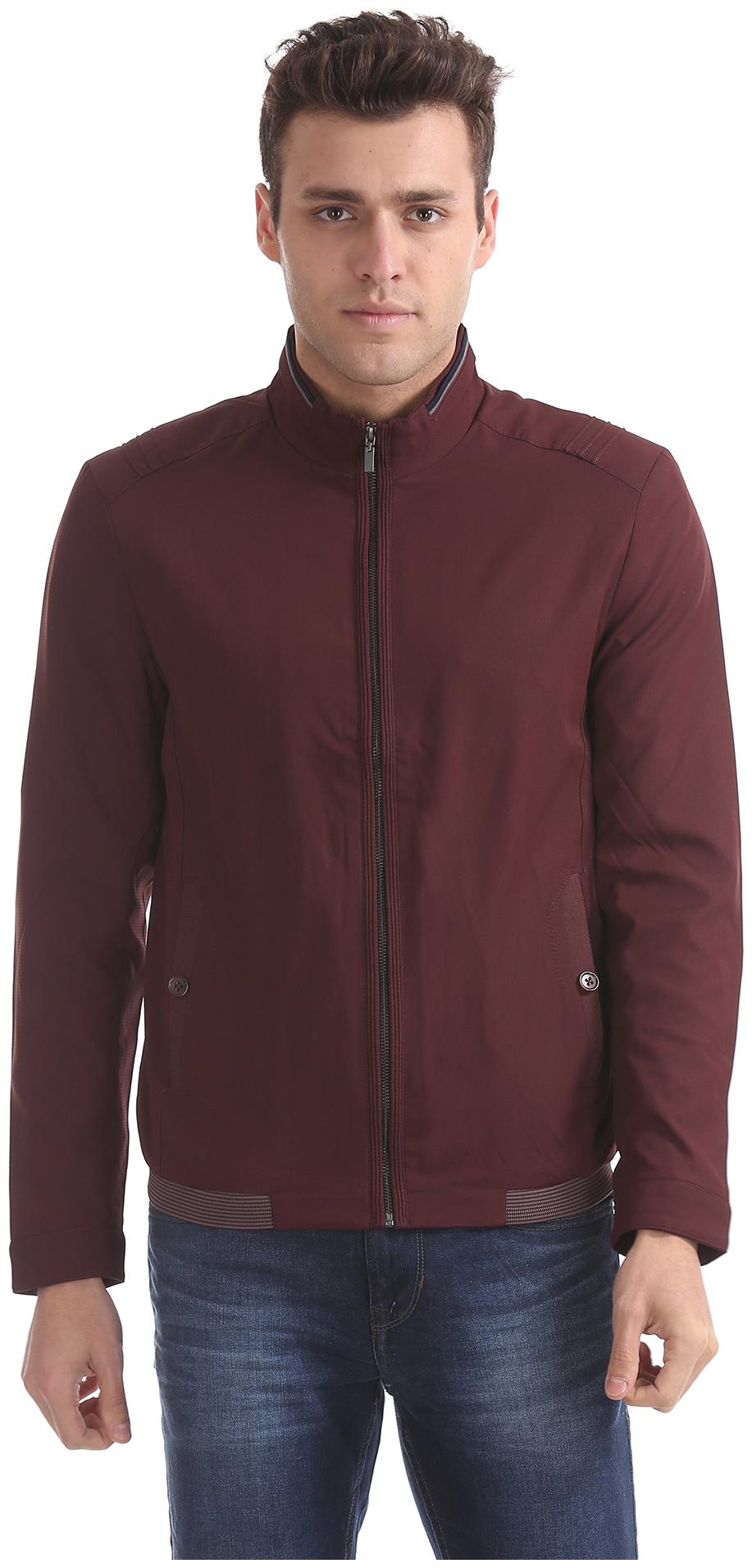 

Arrow Men Red Solid Bomber jacket