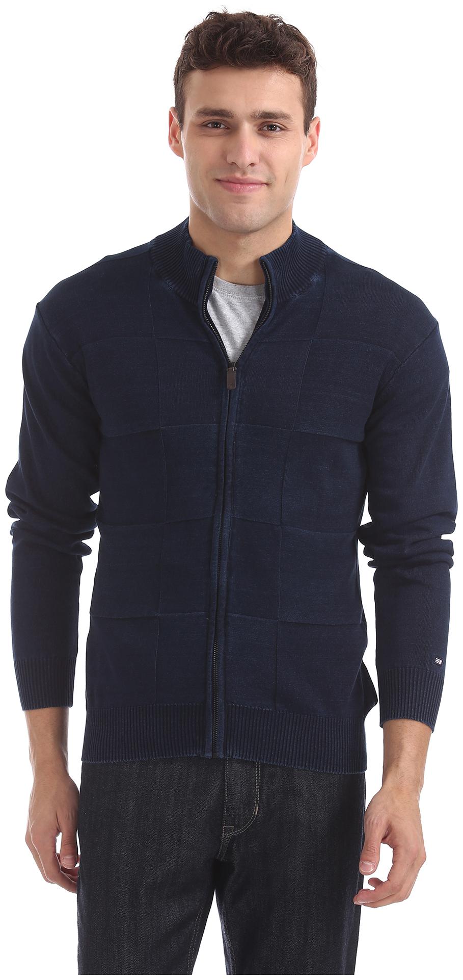 

Arrow Men Blue High neck Cardigan
