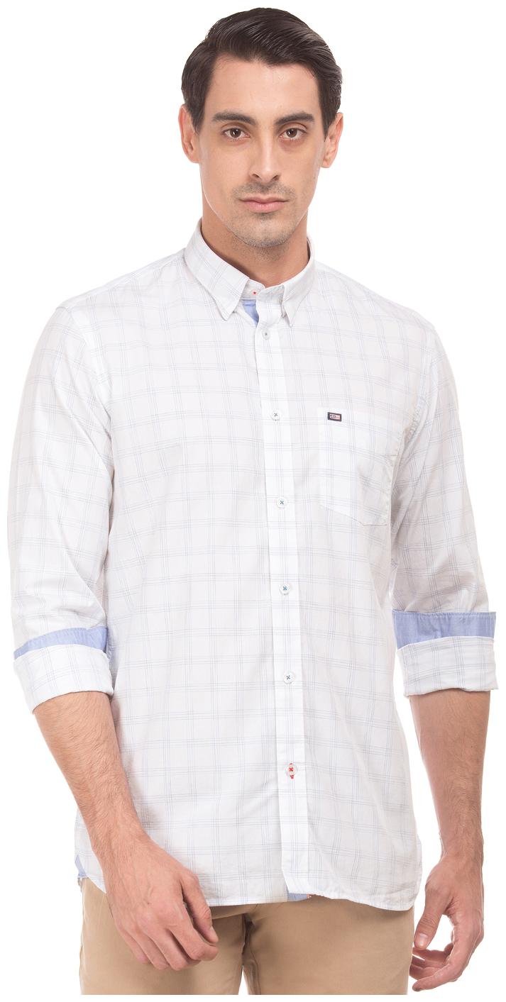 

Arrow Men White Checked Slim Fit Casual Shirt