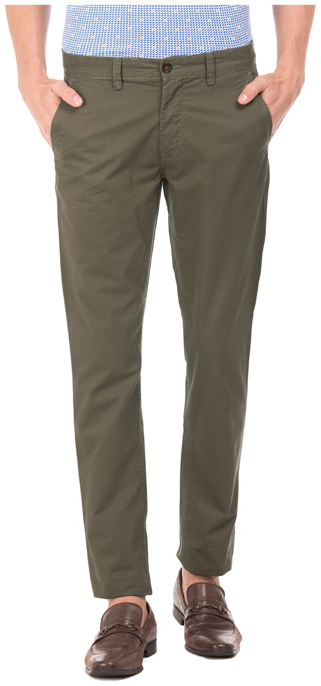 

Arrow Men Green Solid Slim fit Regular trousers