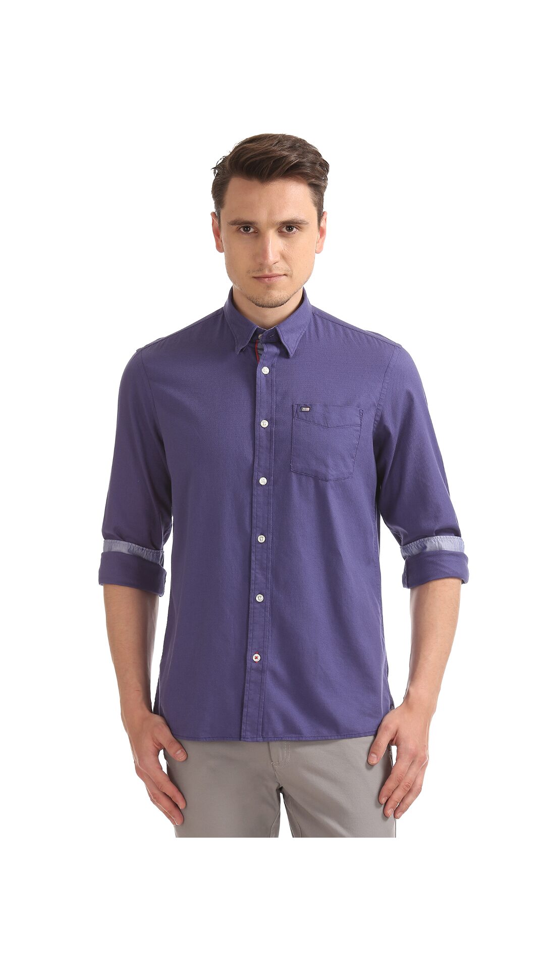 

Arrow Men Purple Printed Slim Fit Casual Shirt