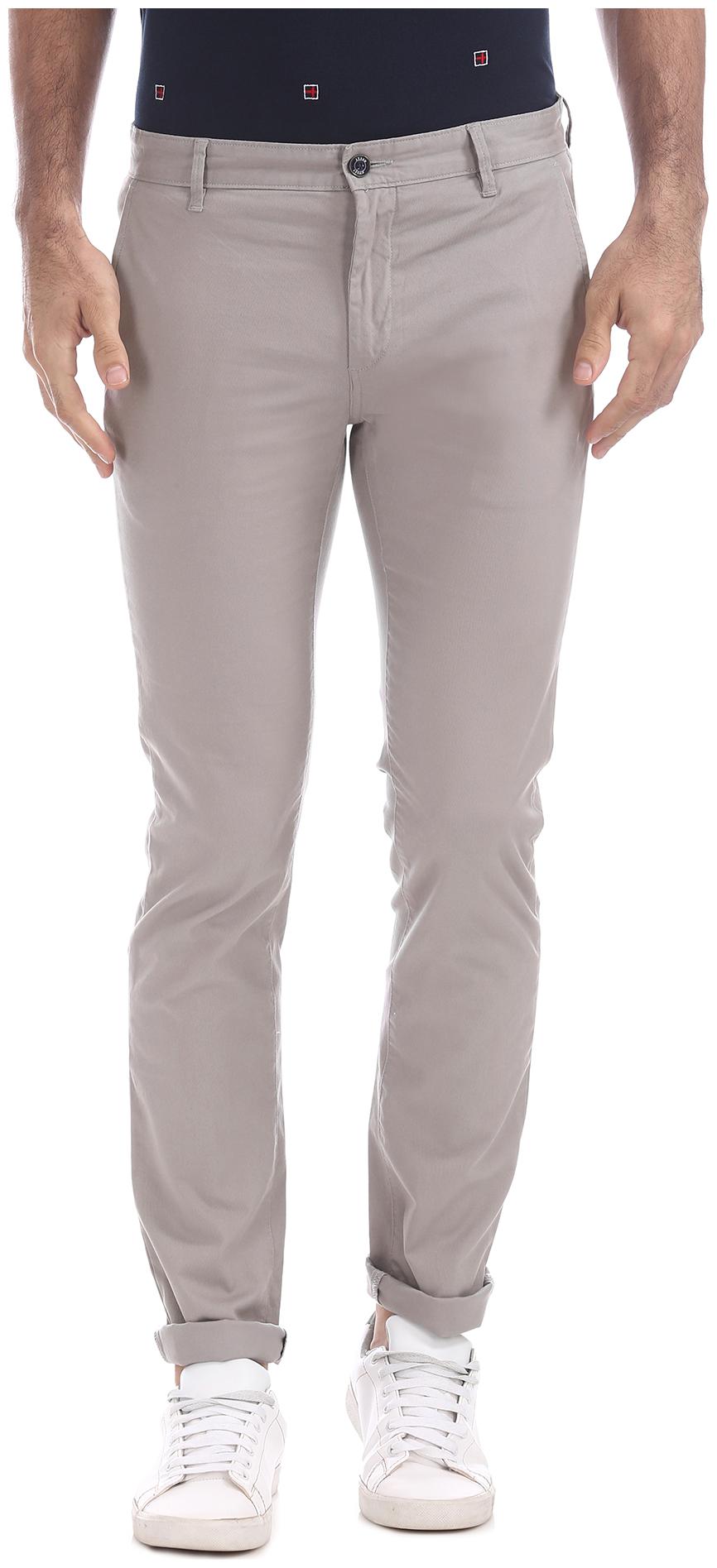 

Arrow Men Grey Solid Slim fit Regular trousers