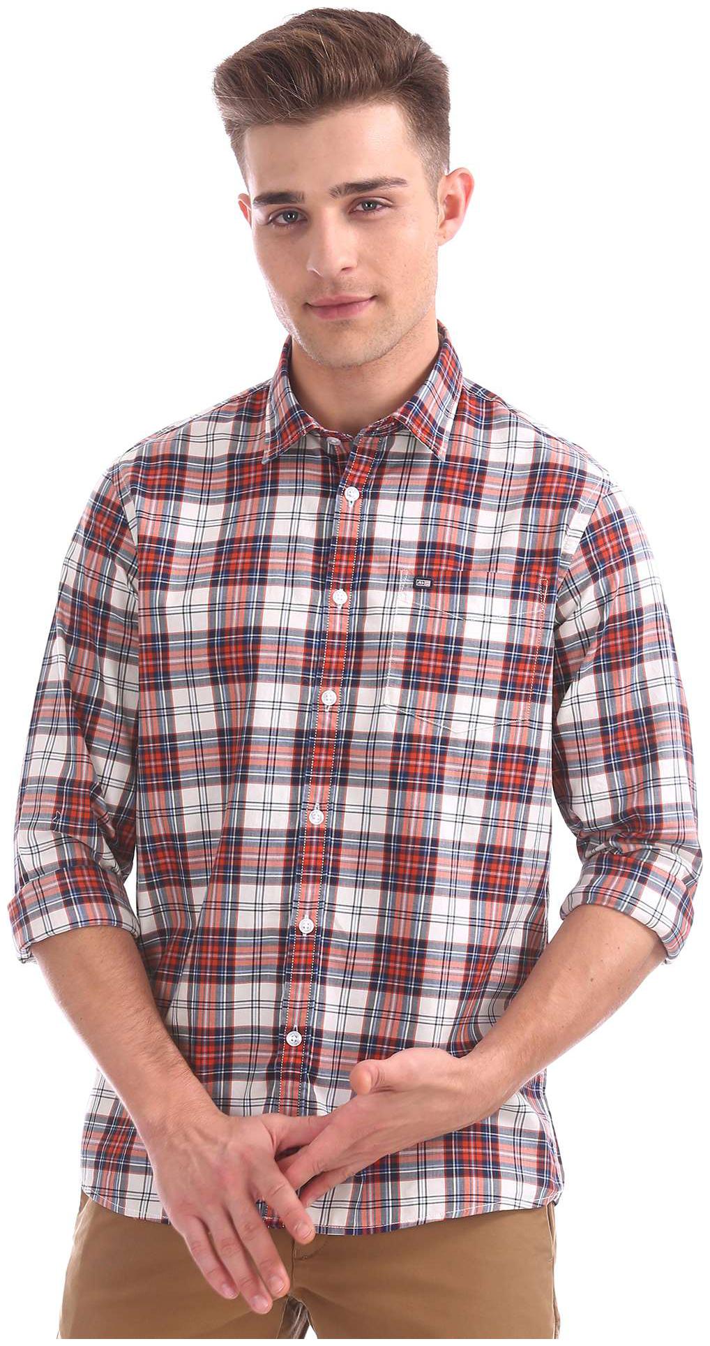 

Arrow Men Blue Checked Slim Fit Casual Shirt