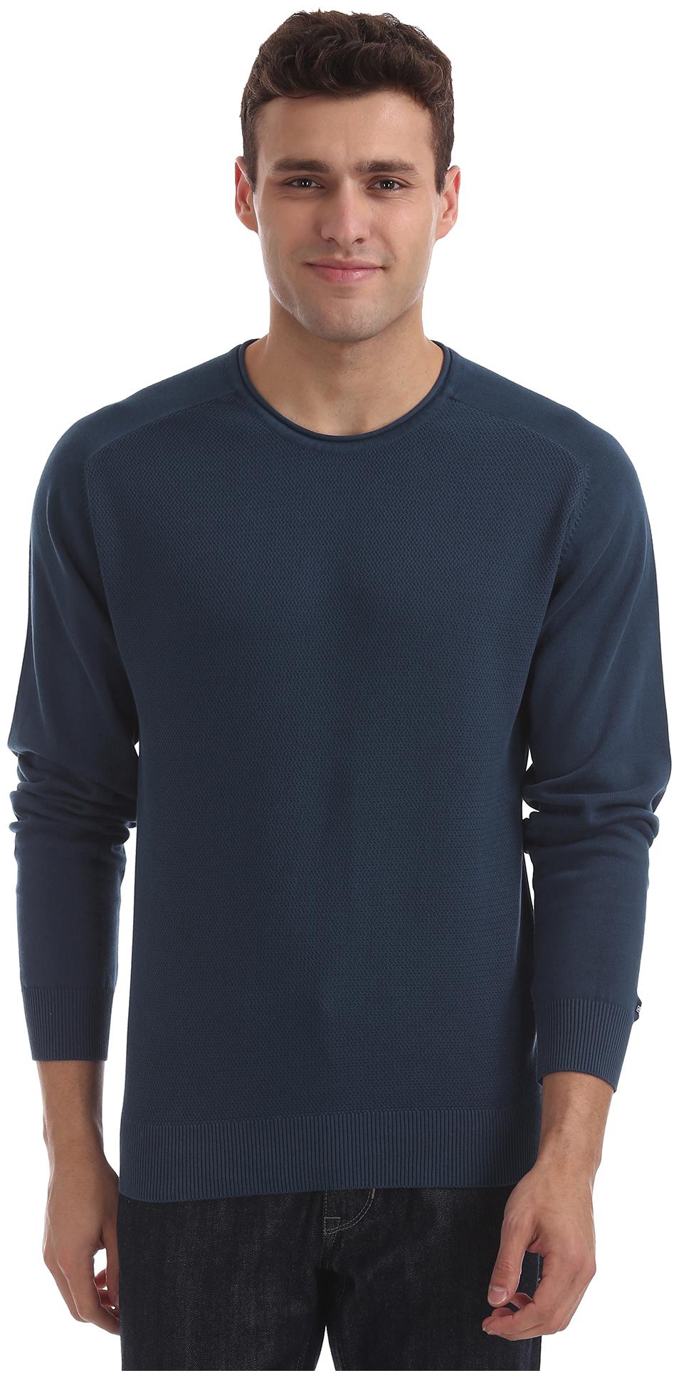 

Arrow Men Blue Round neck Pullover