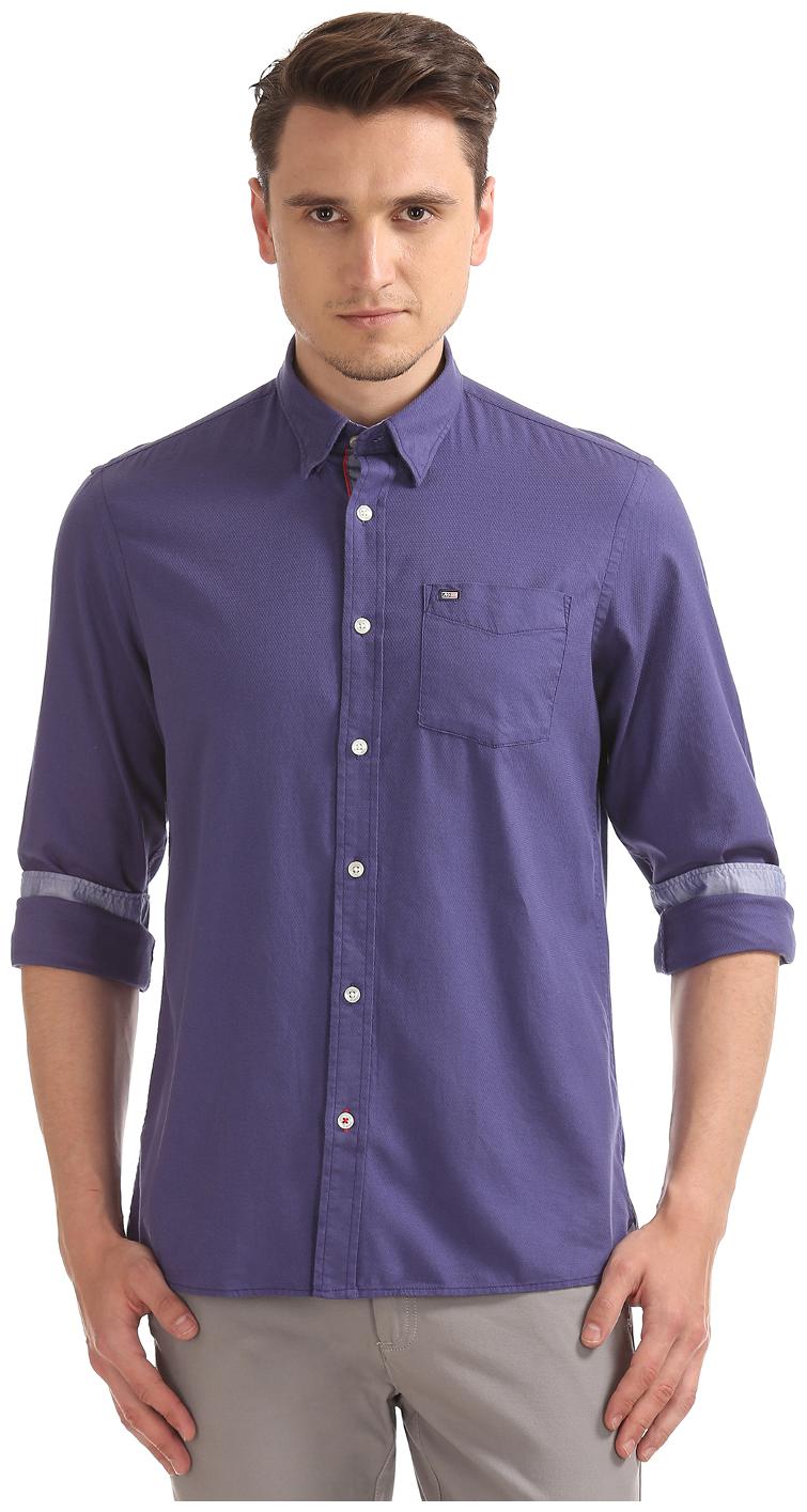 

Arrow Men Purple Printed Slim Fit Casual Shirt