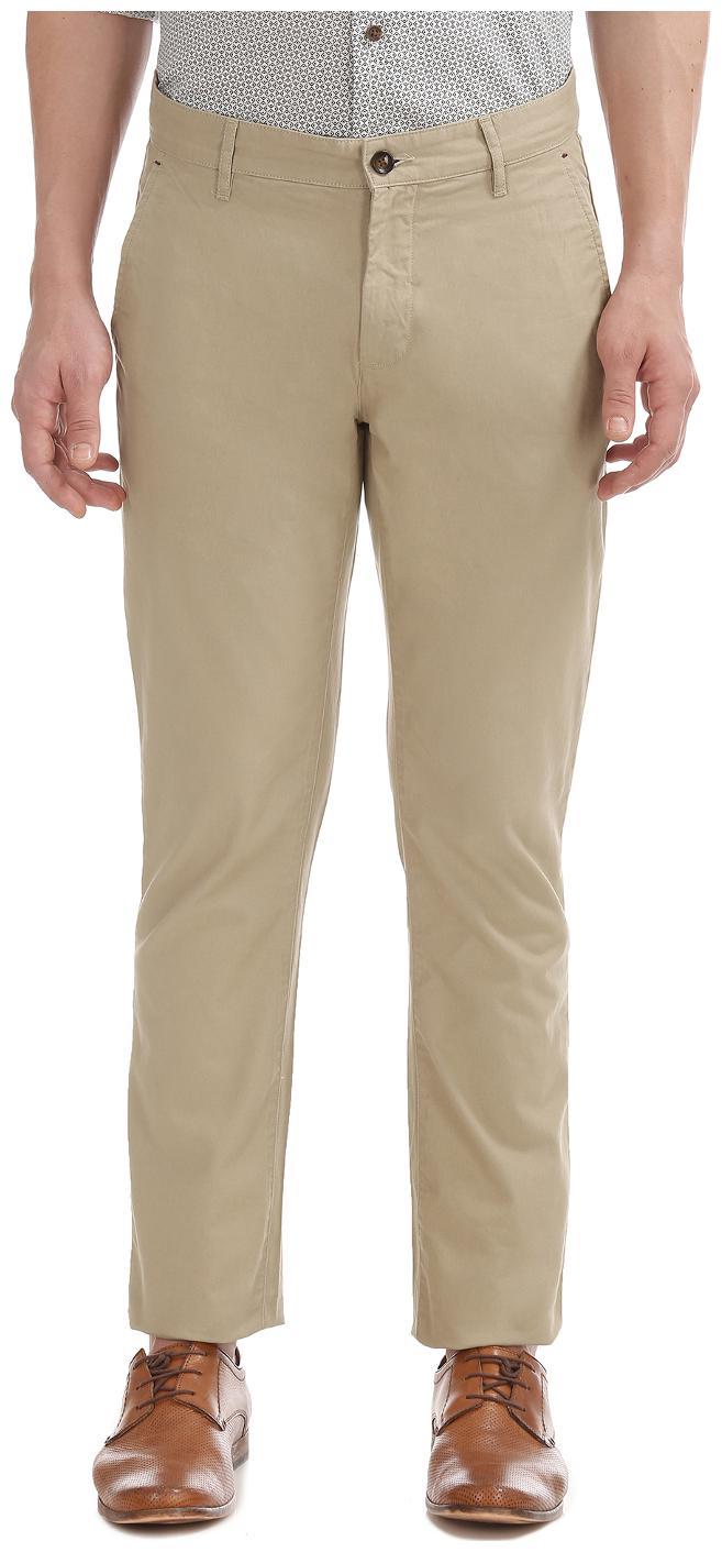 

Arrow Men Beige Solid Slim fit Regular trousers