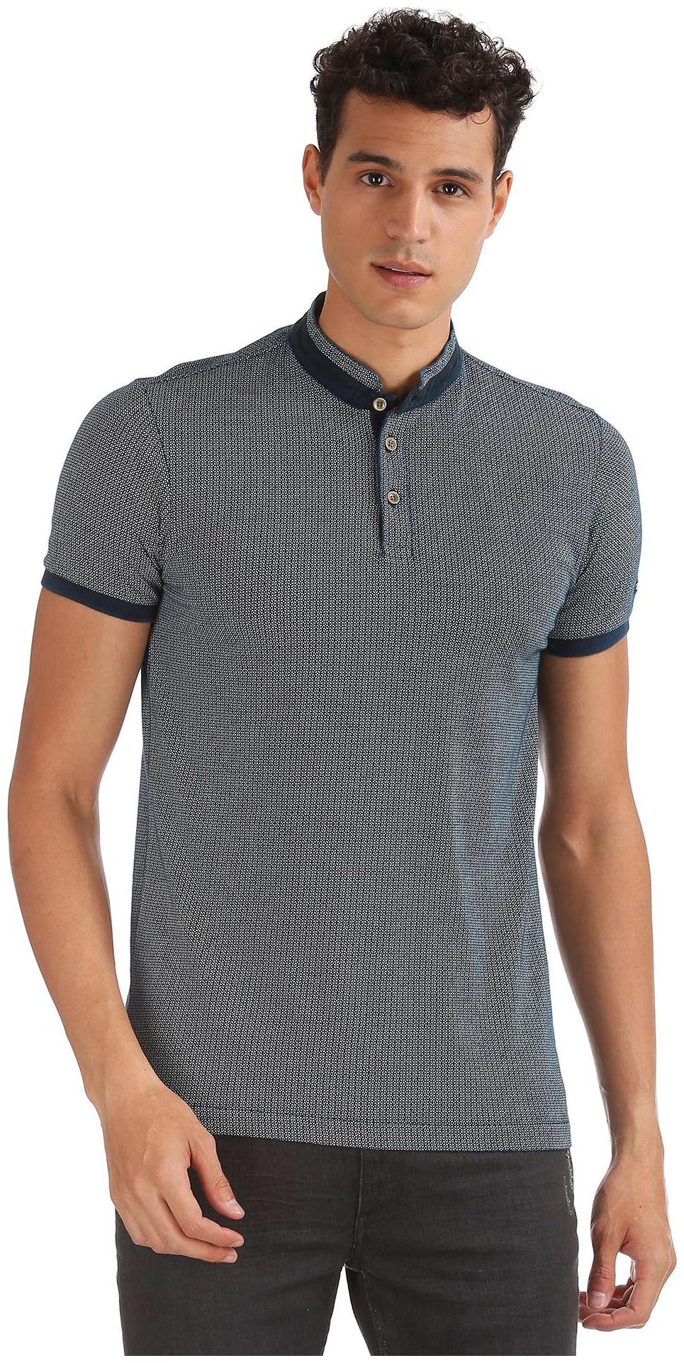 

Arrow Men Blue Regular fit Cotton Polo collar T-Shirt - Pack Of 1